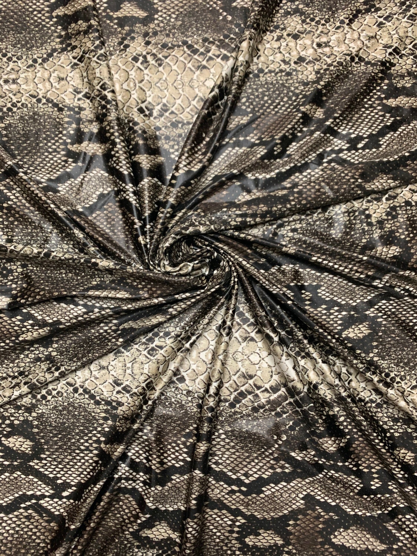 Snake skin pattern design print on nylon spandex 4-way stretch 58/60”sold by the YD. ships worldwide from Los Angeles California USA