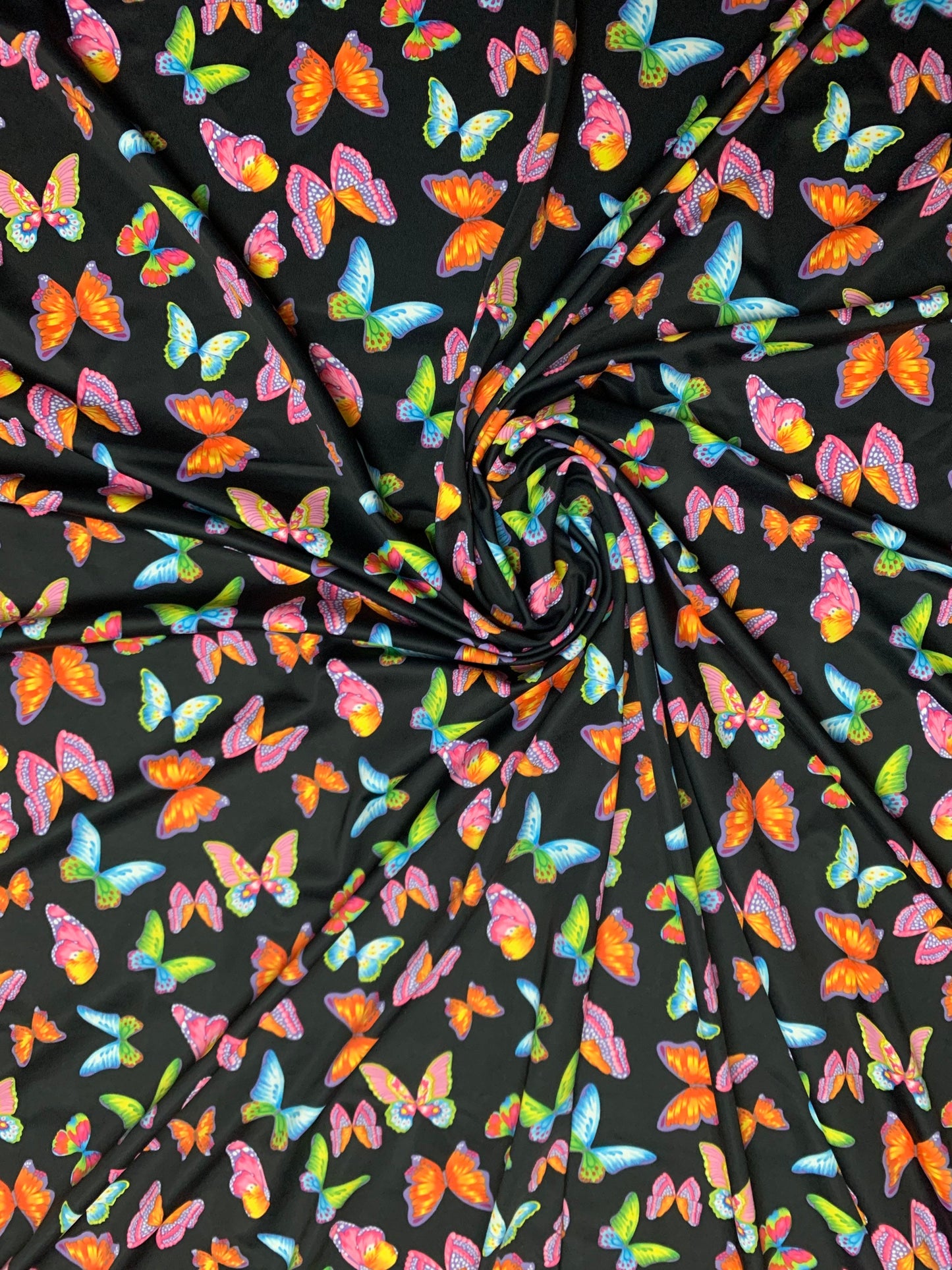 Wild summer butterfly design print on nylon spandex 4-way stretch 58/60”sold by the YD.ships worldwide from Los Ángeles California USA.