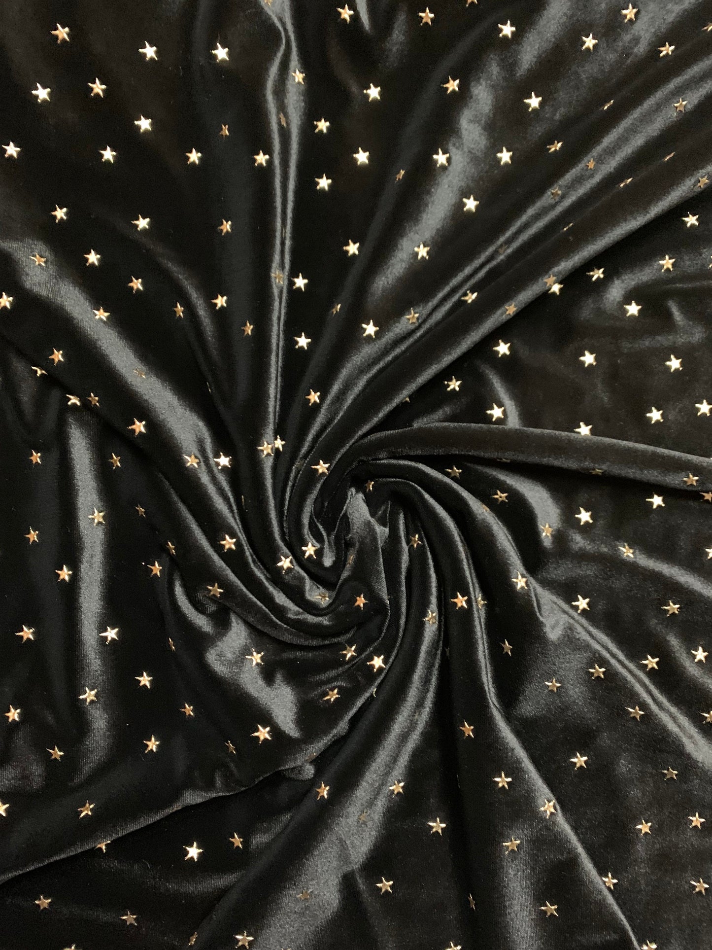 New stretch velvet with small stars metallic 4-way stretch 58/60”sold by the YD.ships worldwide from Los Ángeles California USA