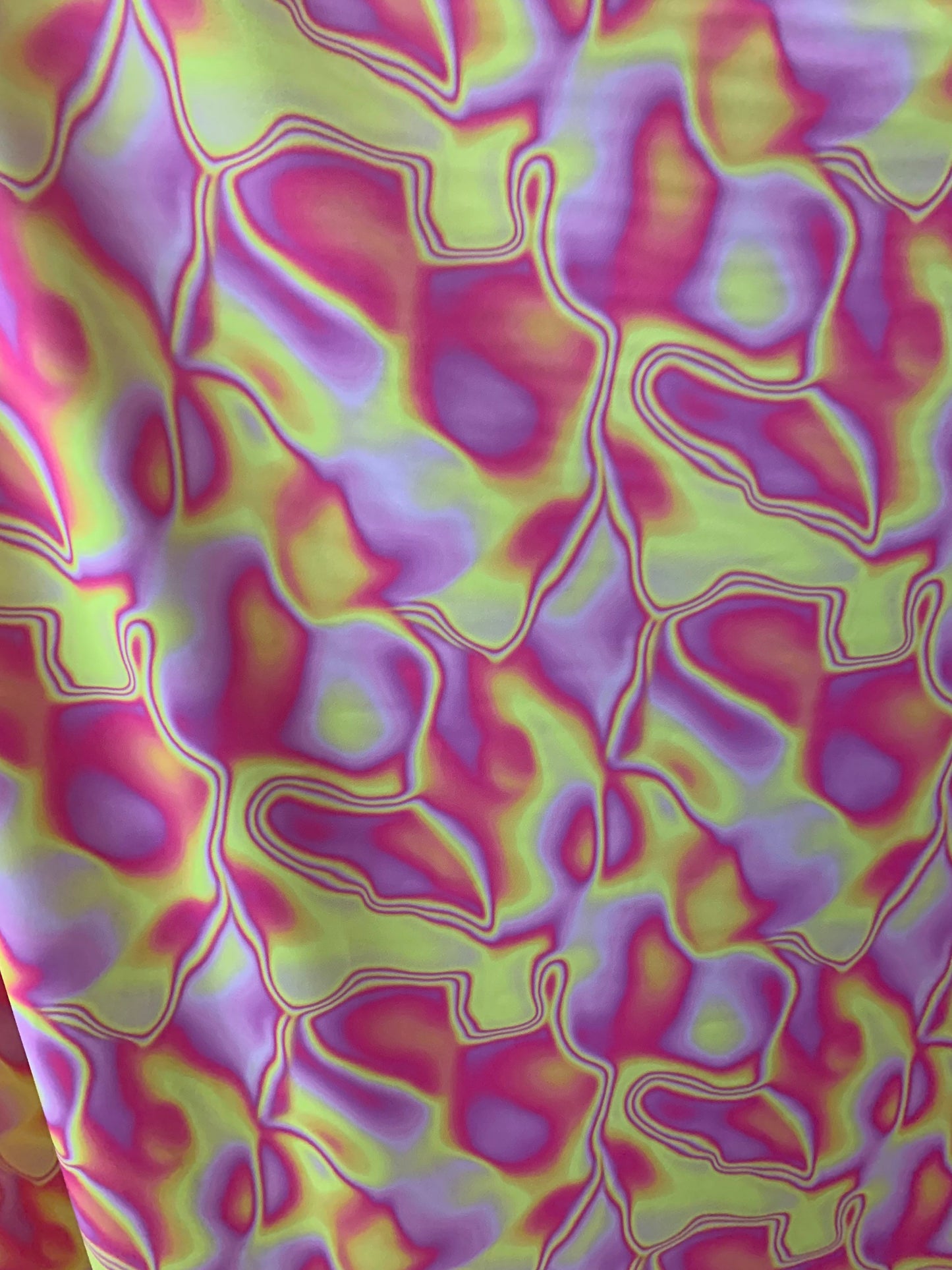 Lava lamp design print on the best quality nylon spandex 4-way stretch 58/60” sold by the DY. Ships worldwide from Los Angeles CA USA.