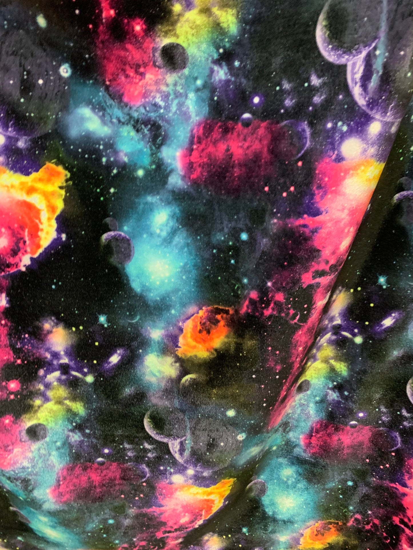 Amazing galaxy design print on stretch velvet 420 grams 4-stretch 58/60”sold by the YD.ships worldwide from Los Angeles California USA