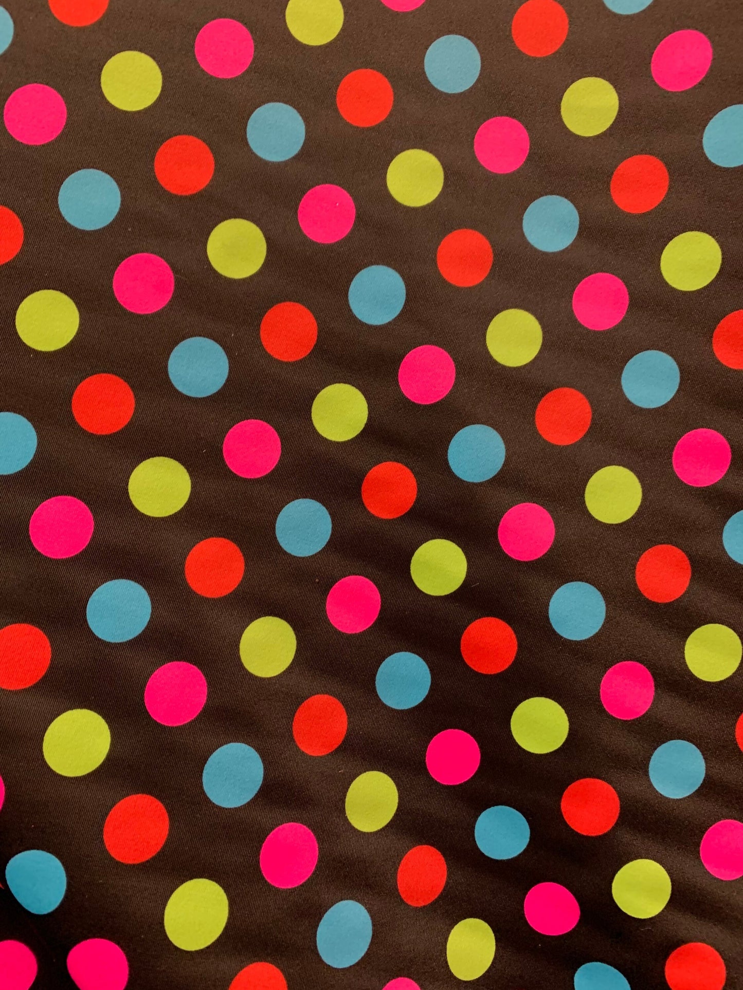 Colorful polka dot design print on the best quality of nylon spandex 4-stretch 58/60”sold by the YD.Ships worldwide from Los Angeles CA USA.