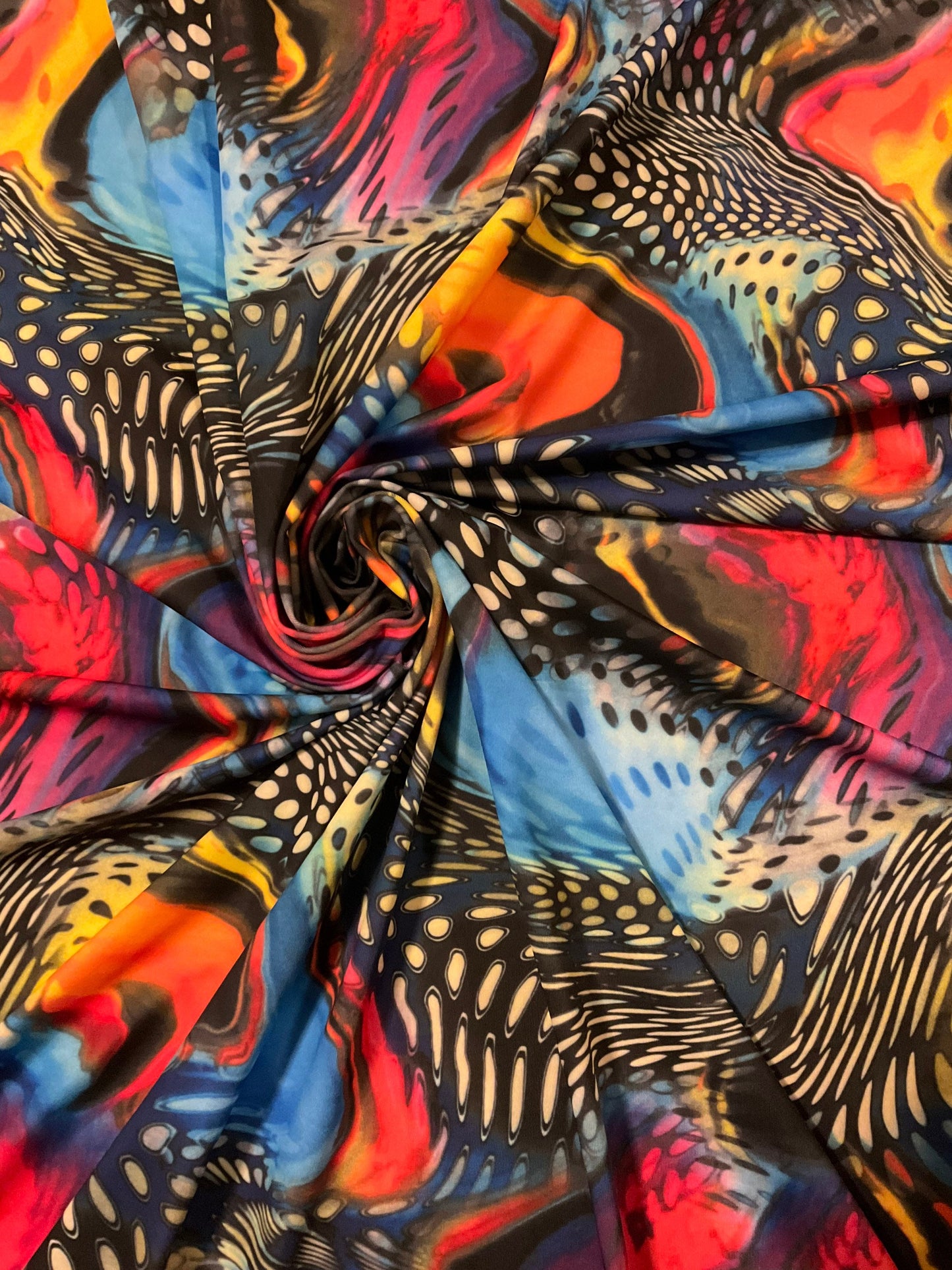 Modern art design print on the best quality of nylon spandex 4-stretch 58/60”sold by the YD.ships worldwide from Los Angeles California USA.