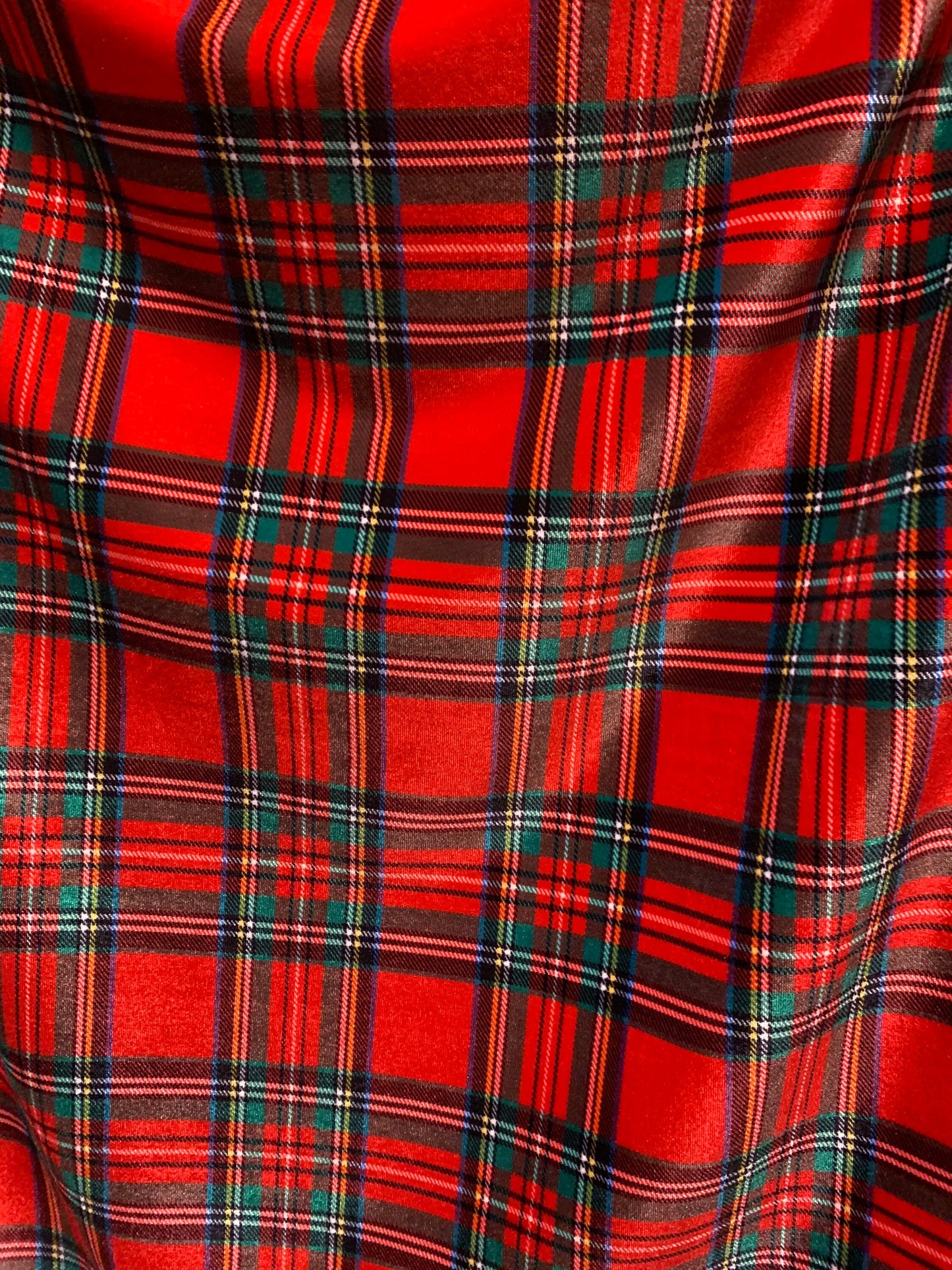 Christmas plaid design print on heavy stretch velvet 4way-stretch 58/60”sold by the YD. Ships Worldwide from Los Angeles California USA