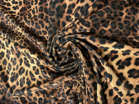 Cheetah animal design print on stretch velvet 4way-stretch sold by the YD. Ships Worldwide from Los Angeles California USA.