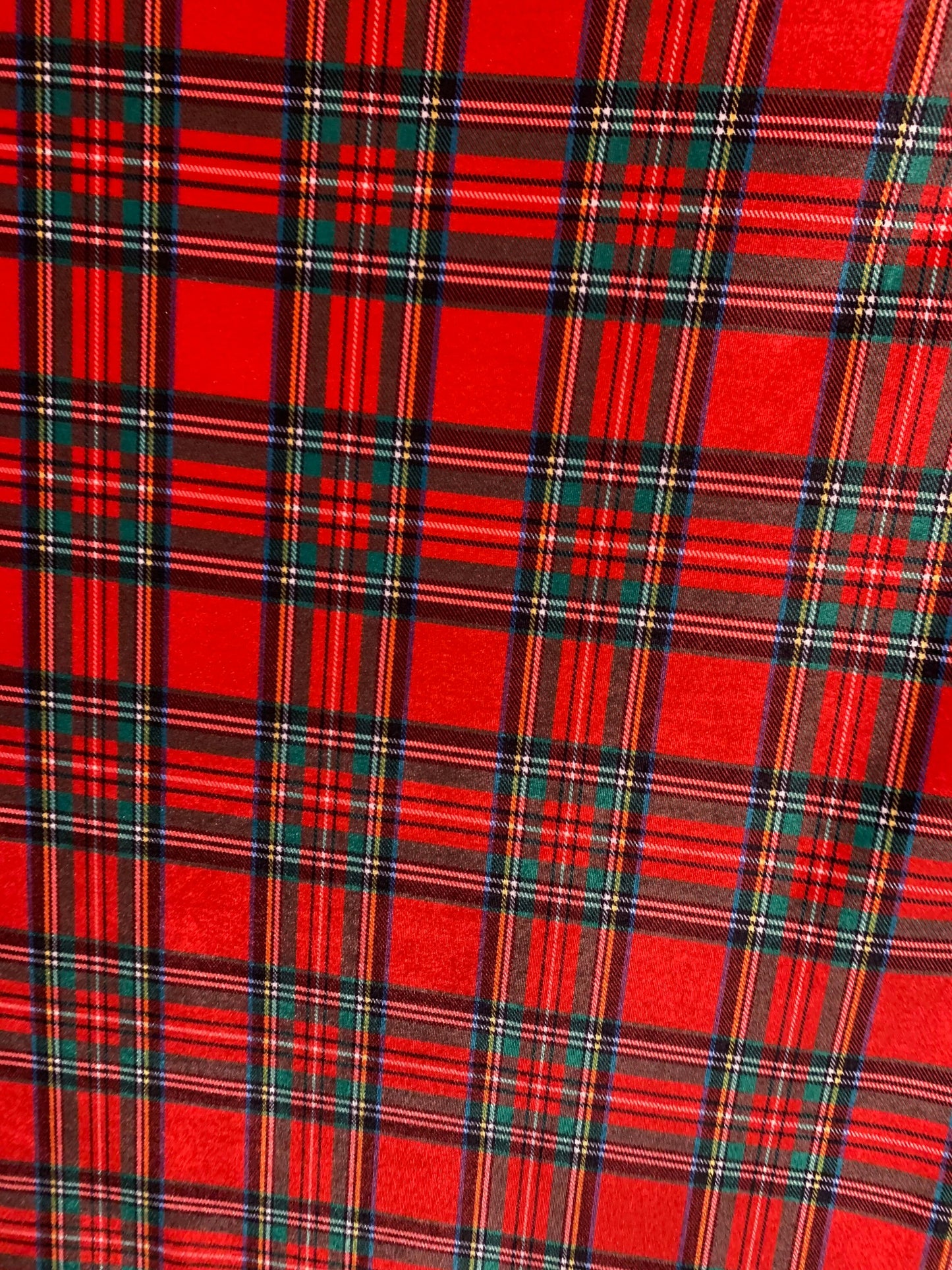 Christmas plaid design print on heavy stretch velvet 4way-stretch 58/60”sold by the YD. Ships Worldwide from Los Angeles California USA