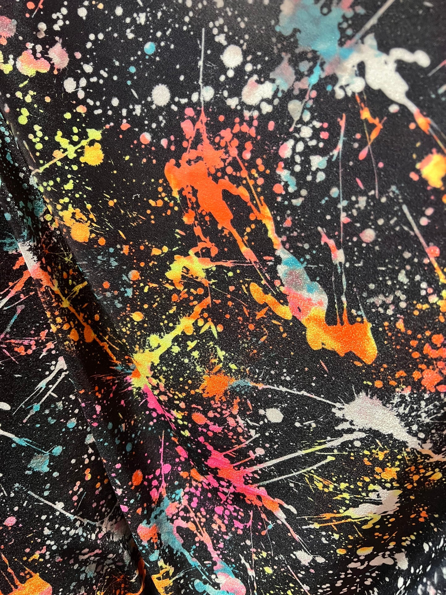 New graffiti design print on stretch velvet 4-way stretch 58/60”sold by the YD.ships worldwide from Los Angeles California USA.