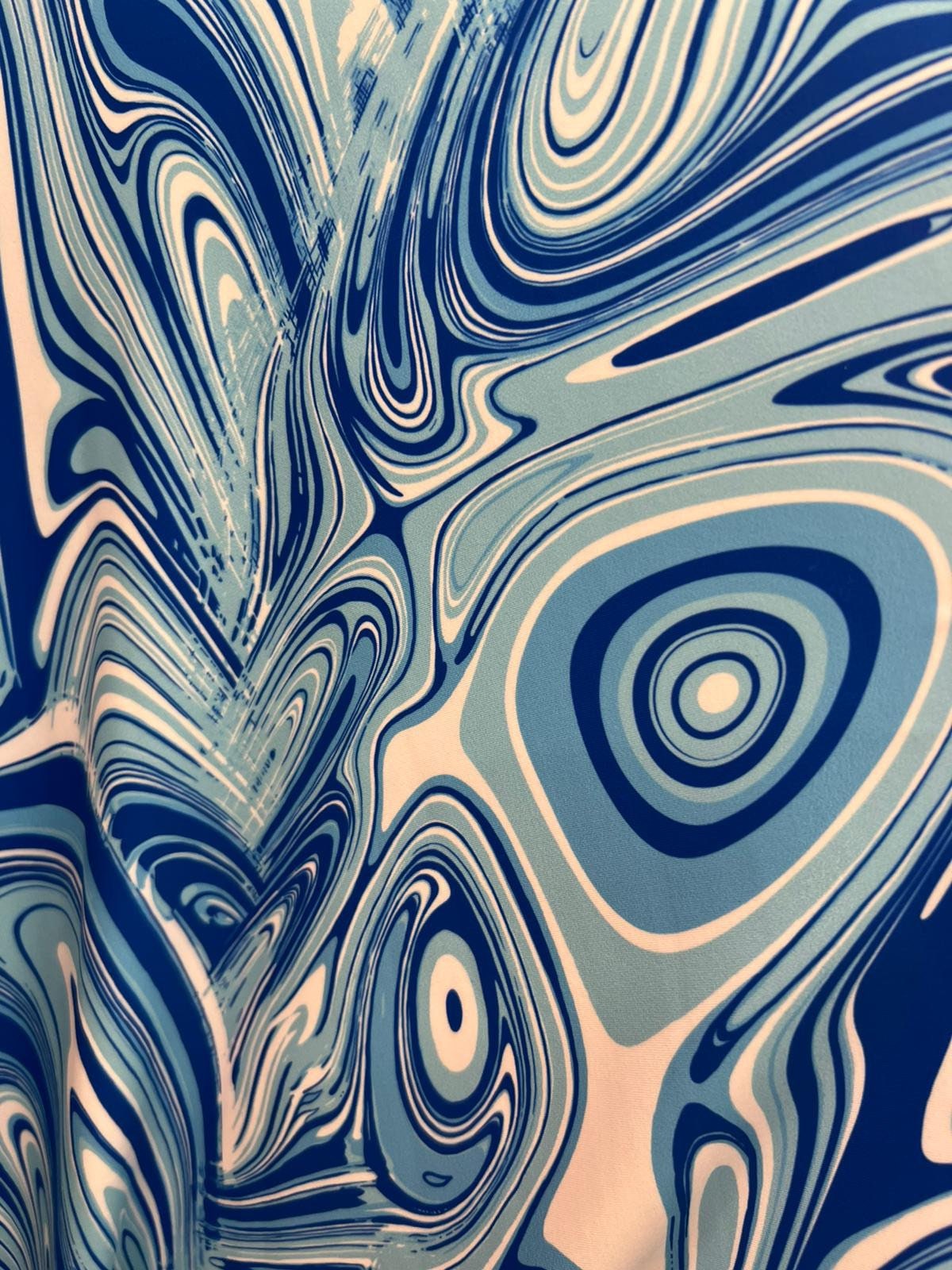 New swirl design print on the best quality of nylon spandex 4-way stretch 58/60”sold by the YD.ships worldwide from Los Angeles California.