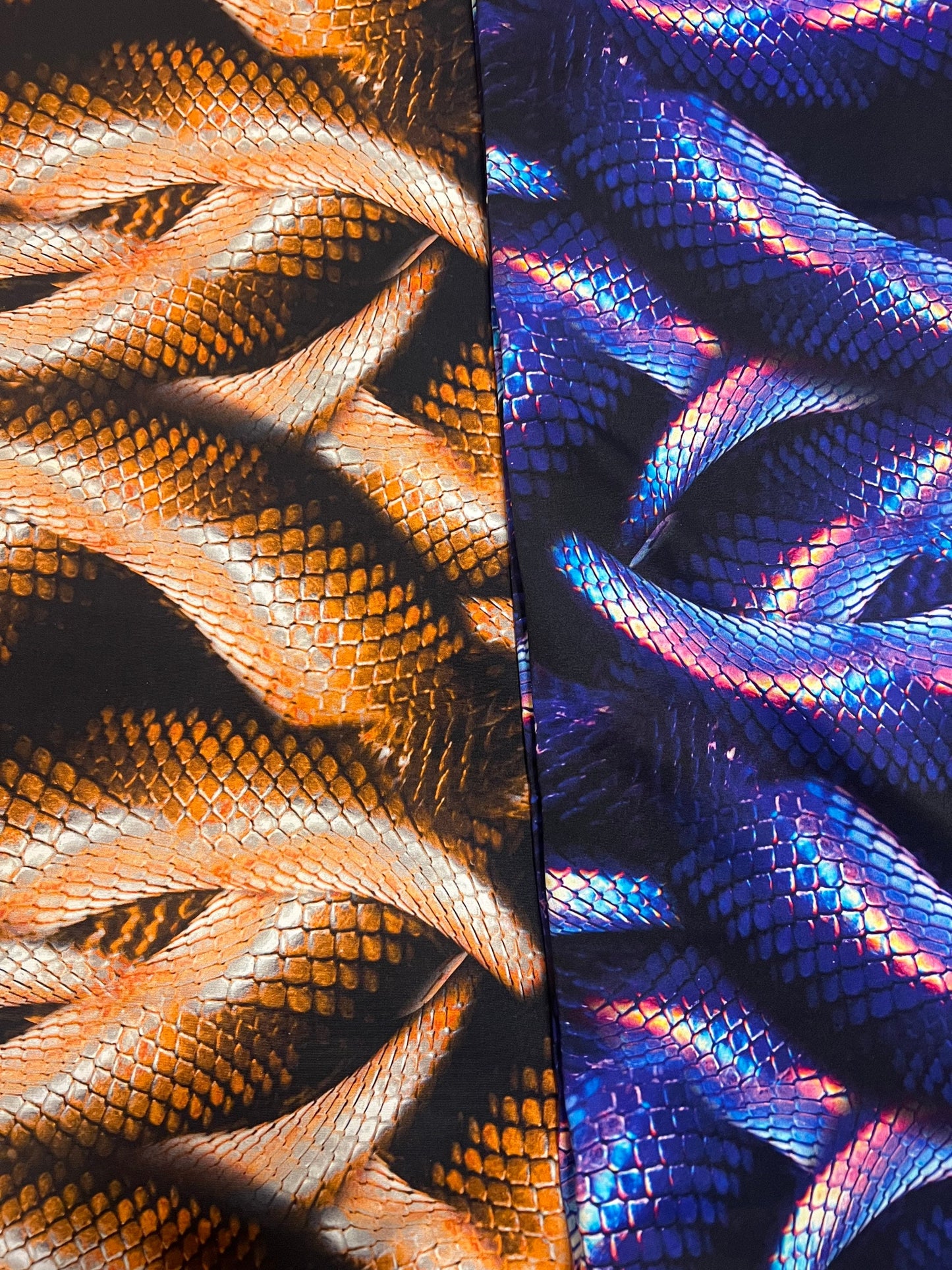 Snake skin design print on the best quality of heavy nylon spandex 4-stretch 58/60”sold by the YD.ships worldwide from Los Angeles CA USA.