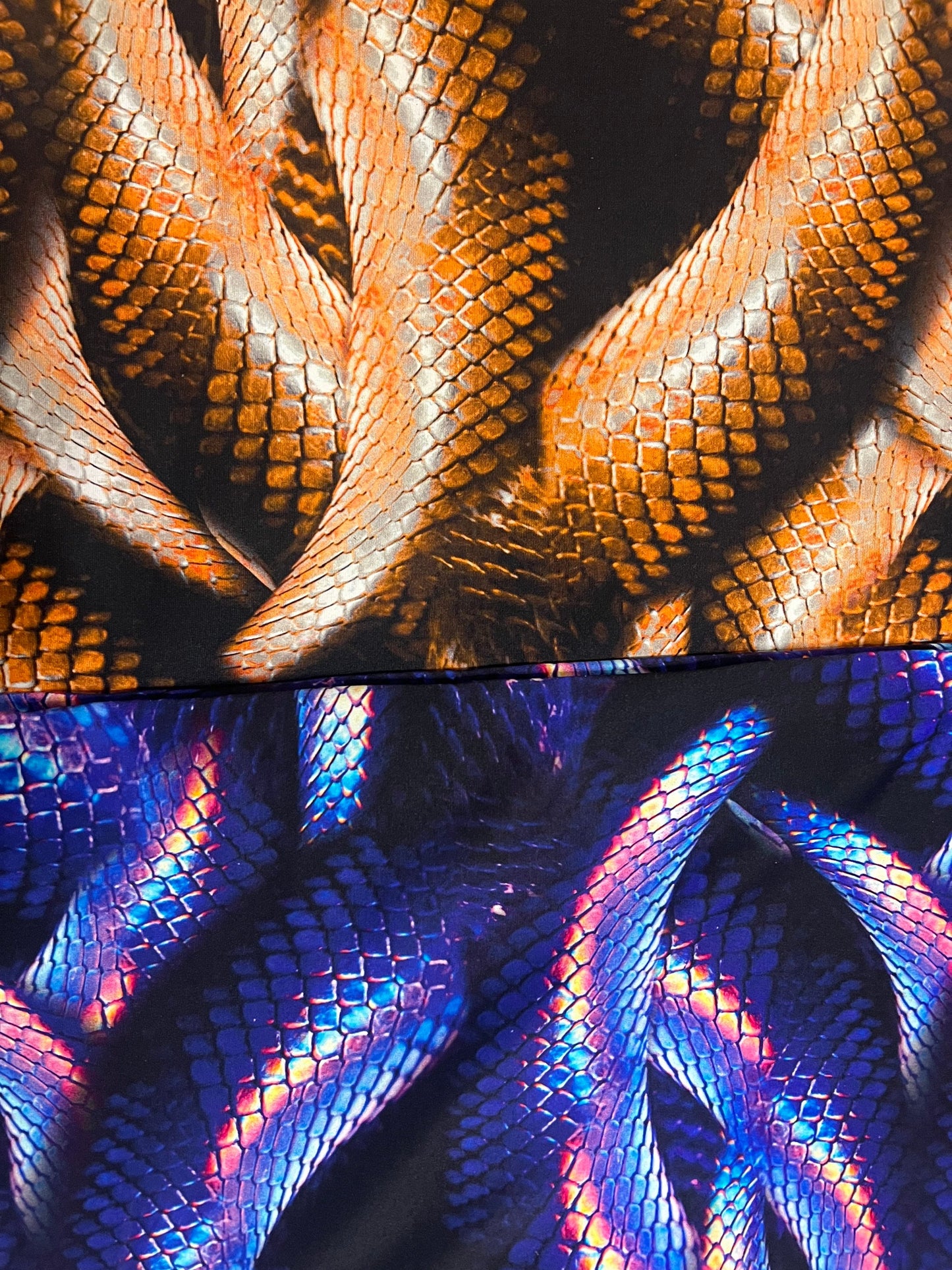 Snake skin design print on the best quality of heavy nylon spandex 4-stretch 58/60”sold by the YD.ships worldwide from Los Angeles CA USA.