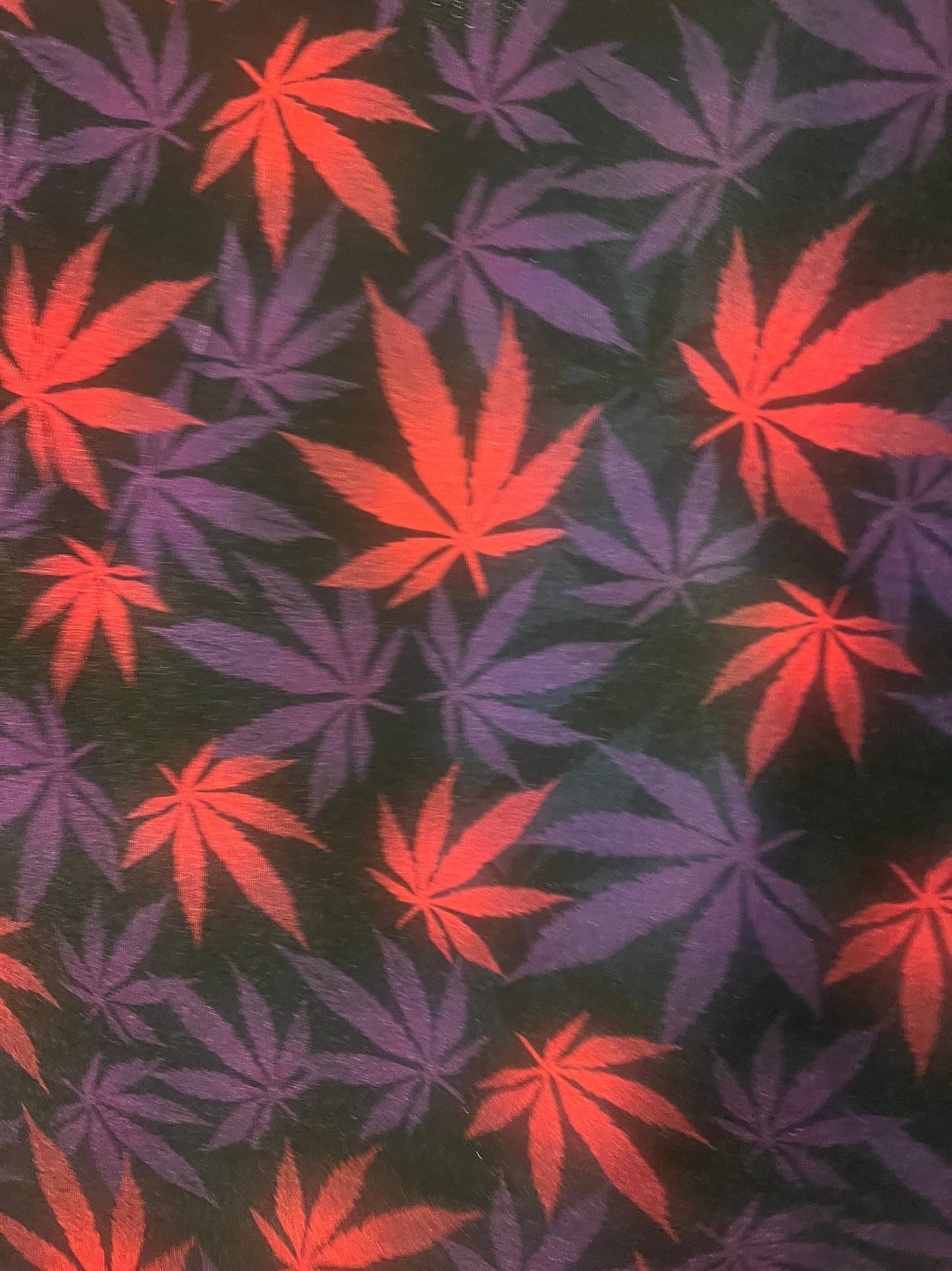 New cannabis leaf print on great quality of stretch velvet 4/way stretch 58/60” sold by the YD.ships worldwide from Los Angeles California.