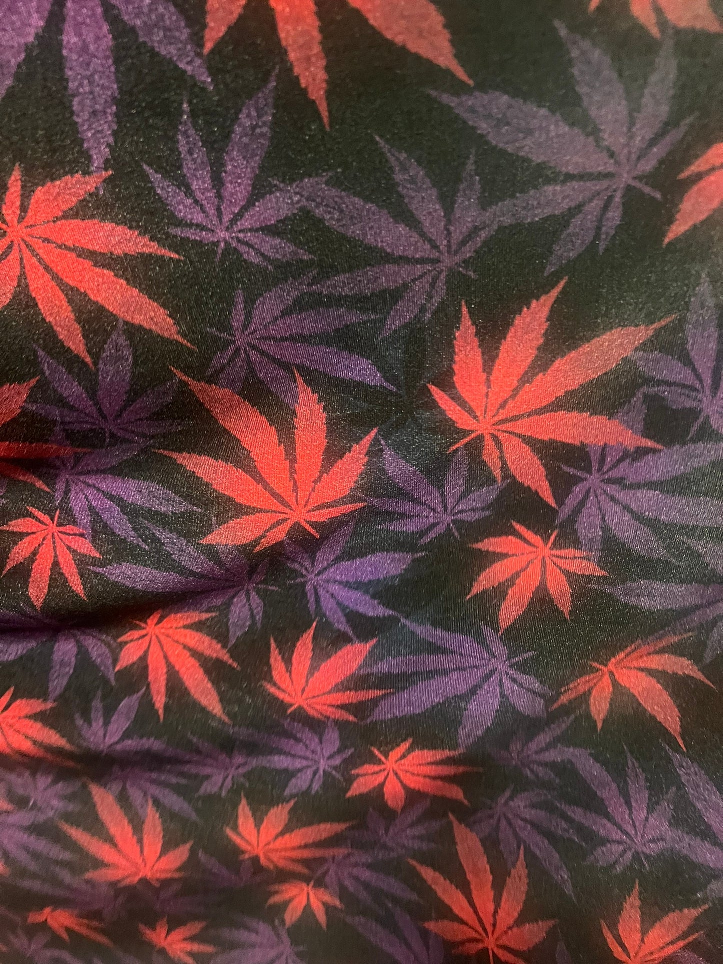 New cannabis leaf print on great quality of stretch velvet 4/way stretch 58/60” sold by the YD.ships worldwide from Los Angeles California.