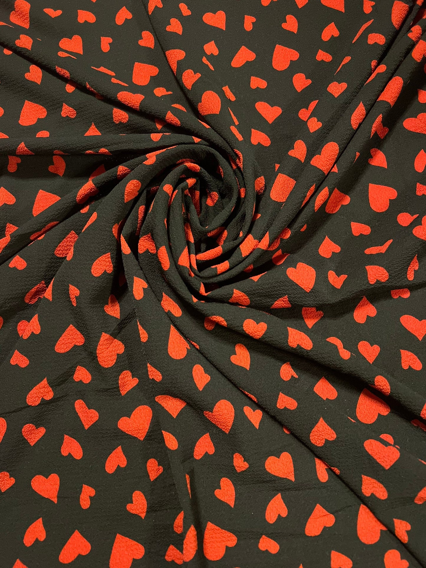 Valentine hearts design print on poly spandex 2-way Stretch 58/60”sold by the YD.Ships Worldwide from Los Angeles California USA.