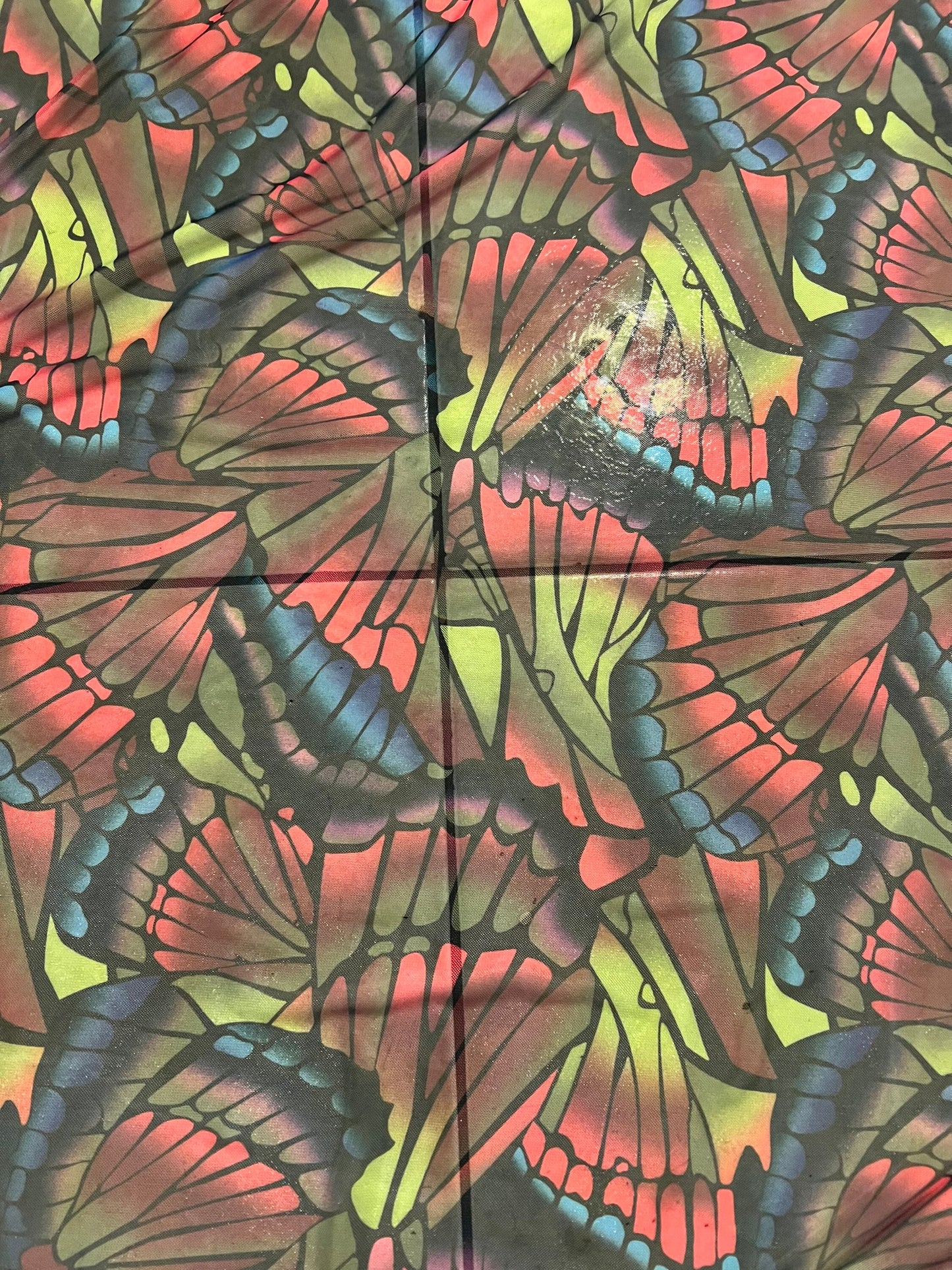 Butterfly wings design print on power mesh nylon spandex 58/60”sold by the YD.Ships worldwide from Los Angeles California USA