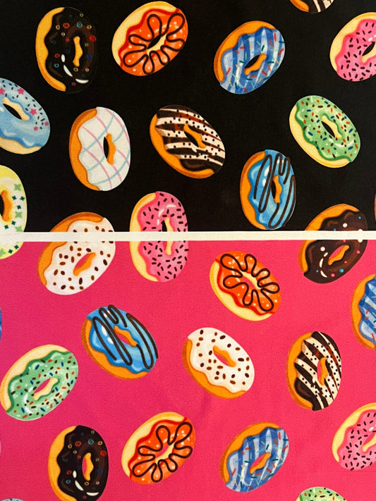 Sweet donuts design print on the best quality of nylon spandex 4-stretch 58/60 sold by the YD.ships worldwide from Los Angeles C A USA.