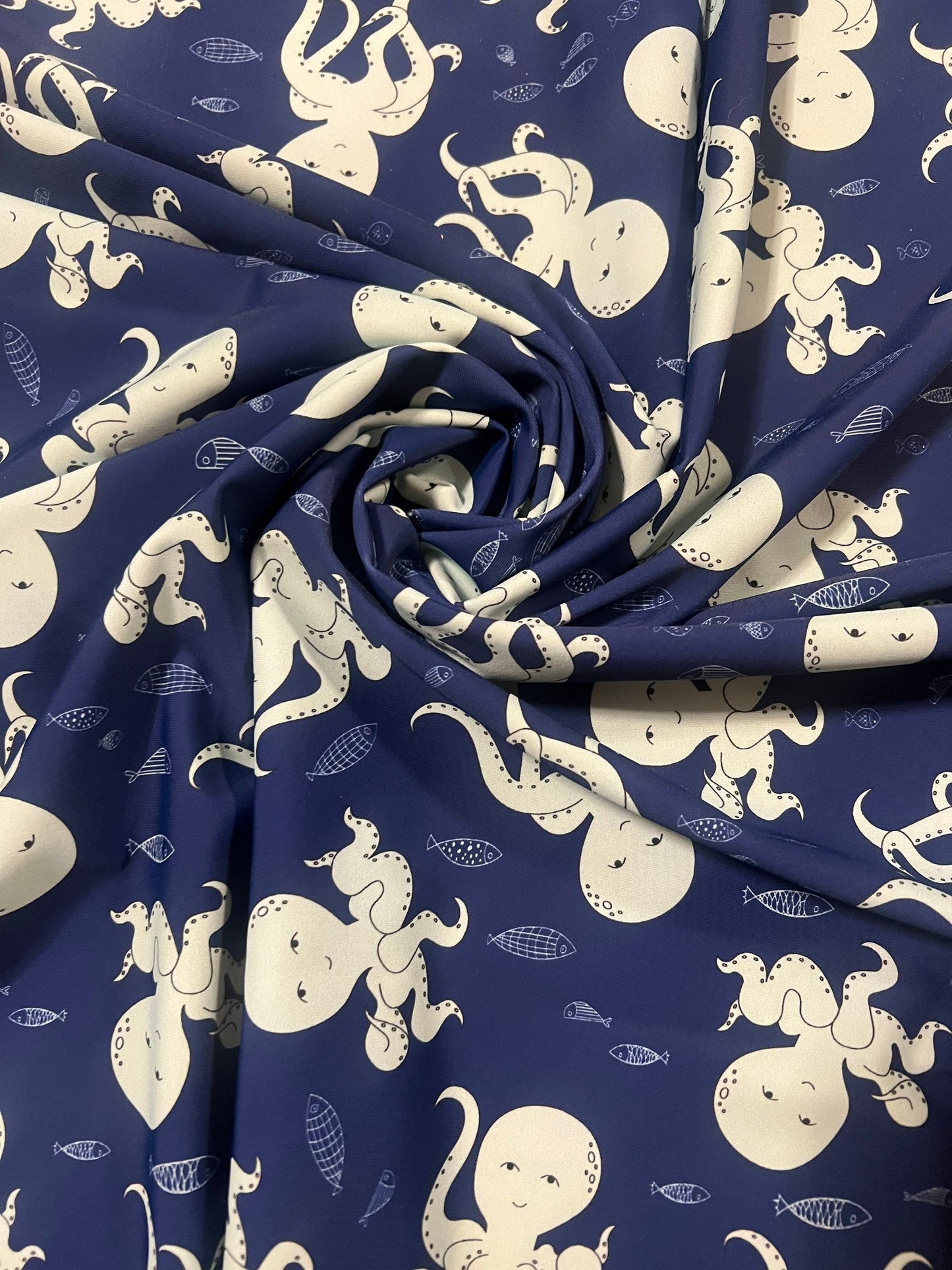 Sea Octopus pattern design print on the best quality of nylon spandex 4-way stretch 58/60”sold by the YD.Ships worldwide from Los Angeles CA