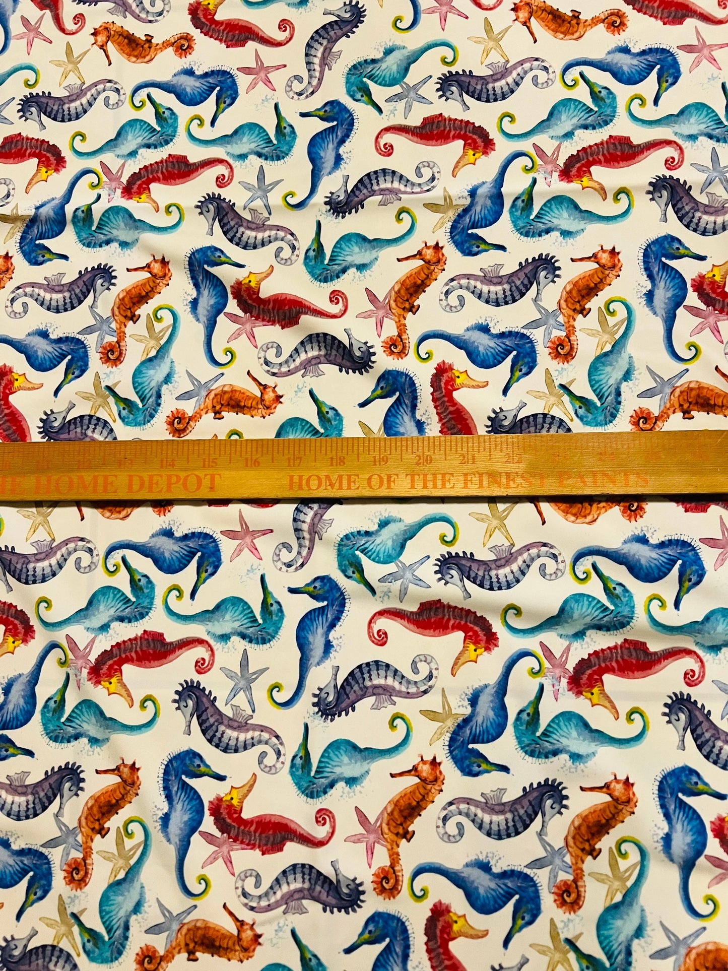 Cute Seahorse pattern design print on the best quality of nylon spandex 4-stretch 58/60”sold by the YD. Ships worldwide from Los Angeles CA