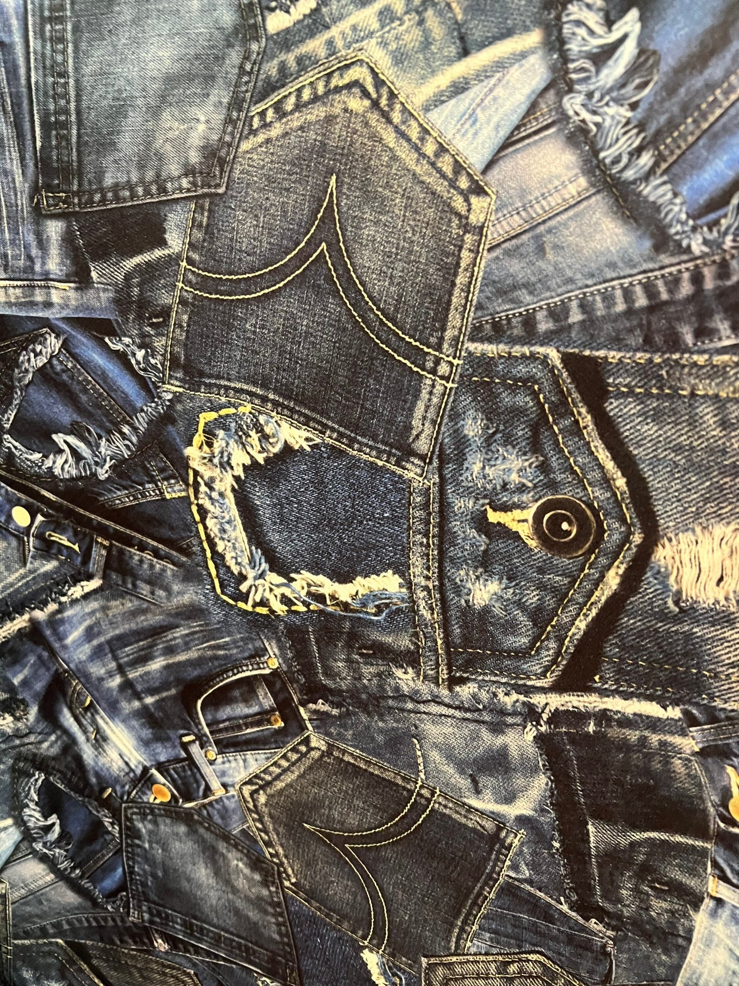 New denim jeans design print on the best quality of nylon spandex 4-stretch 58/60”sold by the YD. Ships worldwide from Los Angeles CA