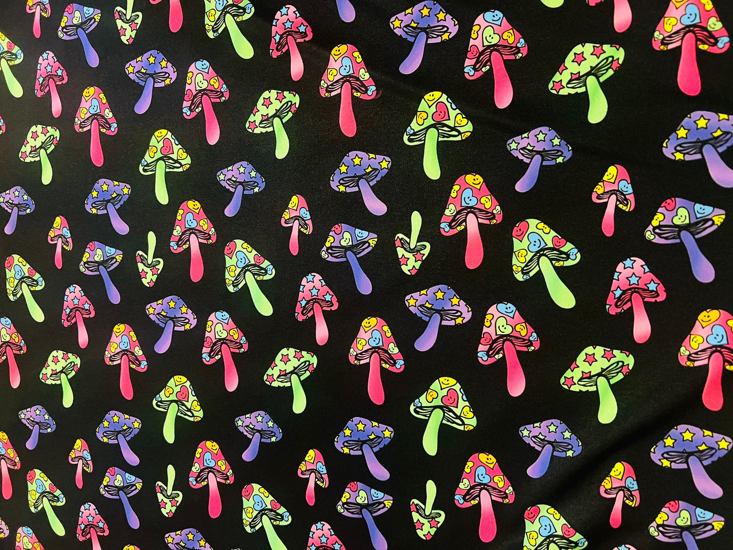 Mushroom pattern design print on the best quality of poly  spandex 4-stretch 58/60”Sold by the YD.Ships worldwide from Los Angeles C A.