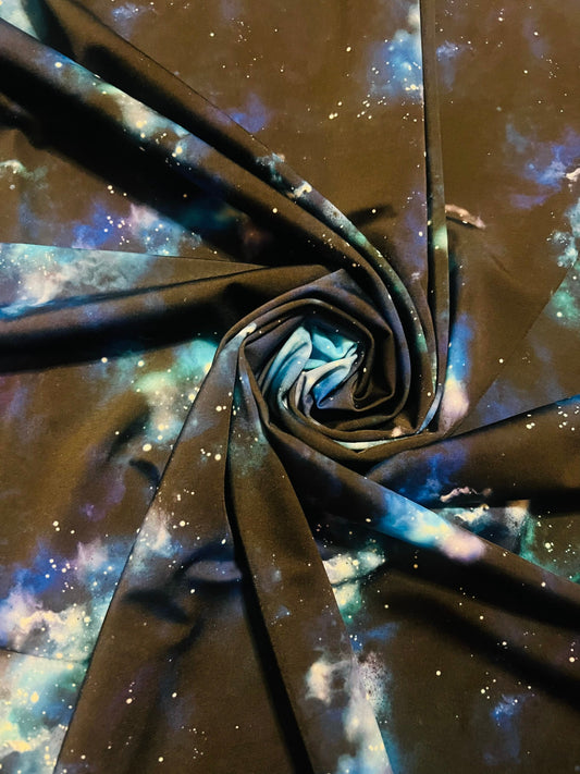 New space galaxy design print on the best quality of nylon spandex58/60”sold by the YD.Ships worldwide from Los Angeles California USA