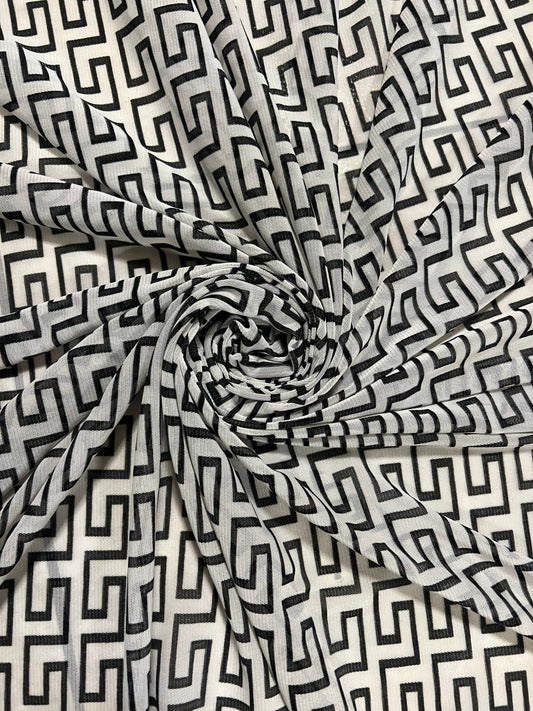 Medusa Greek Styles print on the best of power mesh nylon spandex 4-way stretch 58/60”sold by the YD.Ships worldwide from Los Angeles CA.