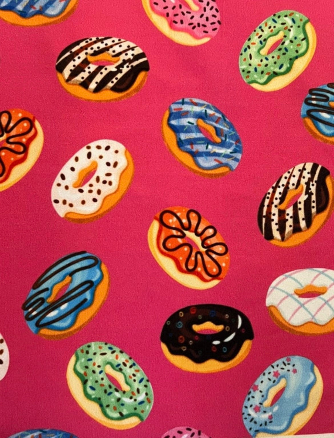 Colorful sweet donuts design print on the best quality nylon spandex 4-way stretch 58/60 sold by the YD. ships Worldwide from Los Ángeles CA