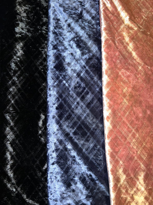 Luxury stretch velvet design 4-way stretch 58/60”Sold by the YD.Ships worldwide from Los Angeles California