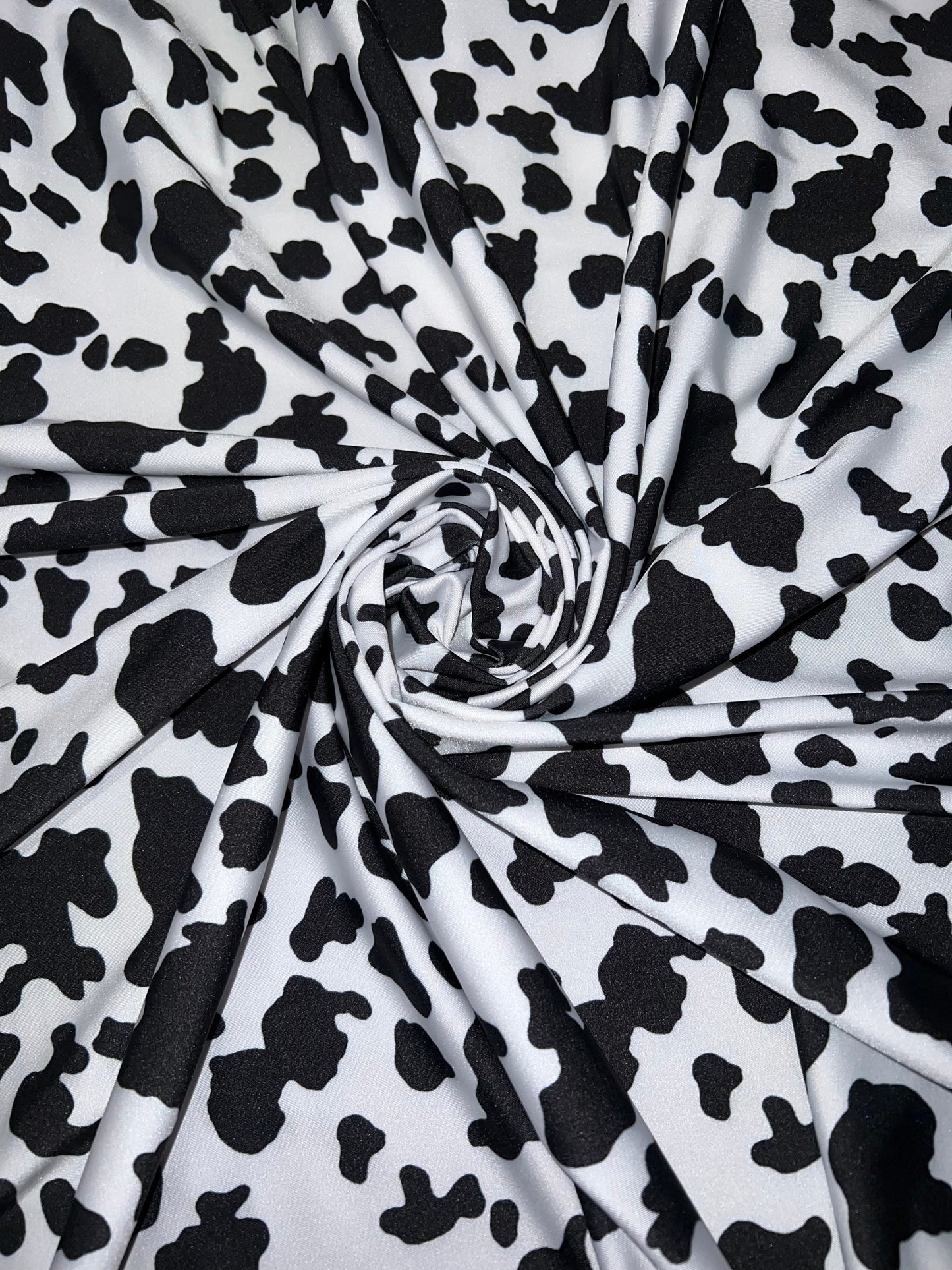 New Cow pattern design print on the best quality of nylon spandex 4-way stretch 58/60”sold by the YD.Ships worldwide from Los Angeles CA.