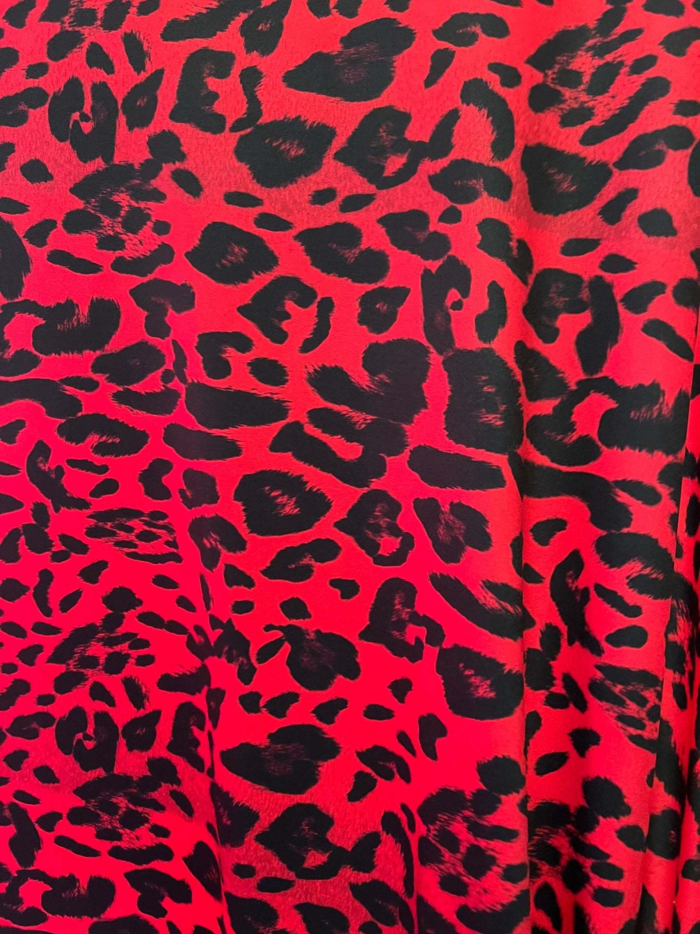 New Red and Black Leopard design print on the best quality of nylon spandex 4-stretch 58/60”Sold by the YD.Ships worldwide from Los Angeles