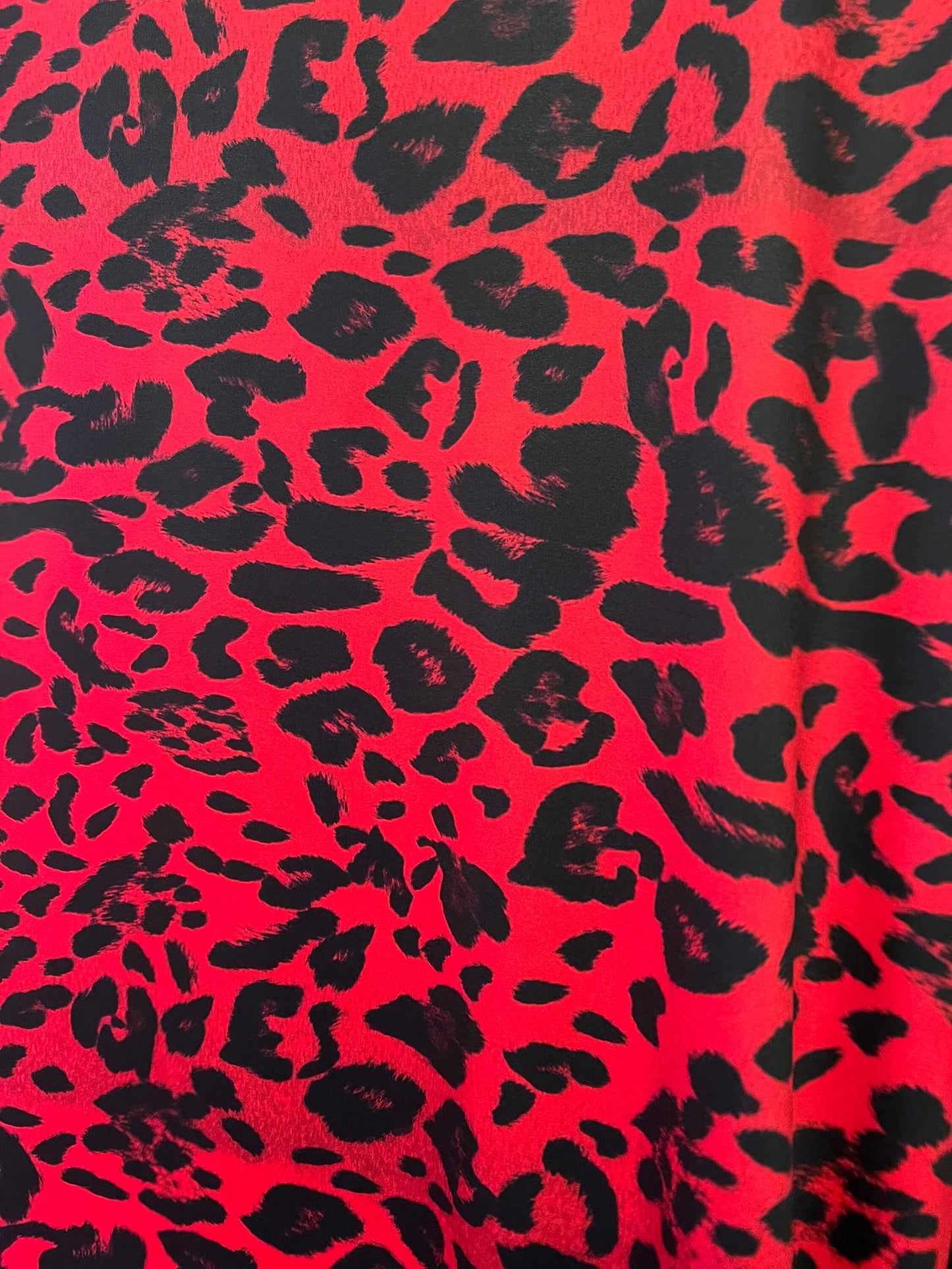 New Red and Black Leopard design print on the best quality of nylon spandex 4-stretch 58/60”Sold by the YD.Ships worldwide from Los Angeles