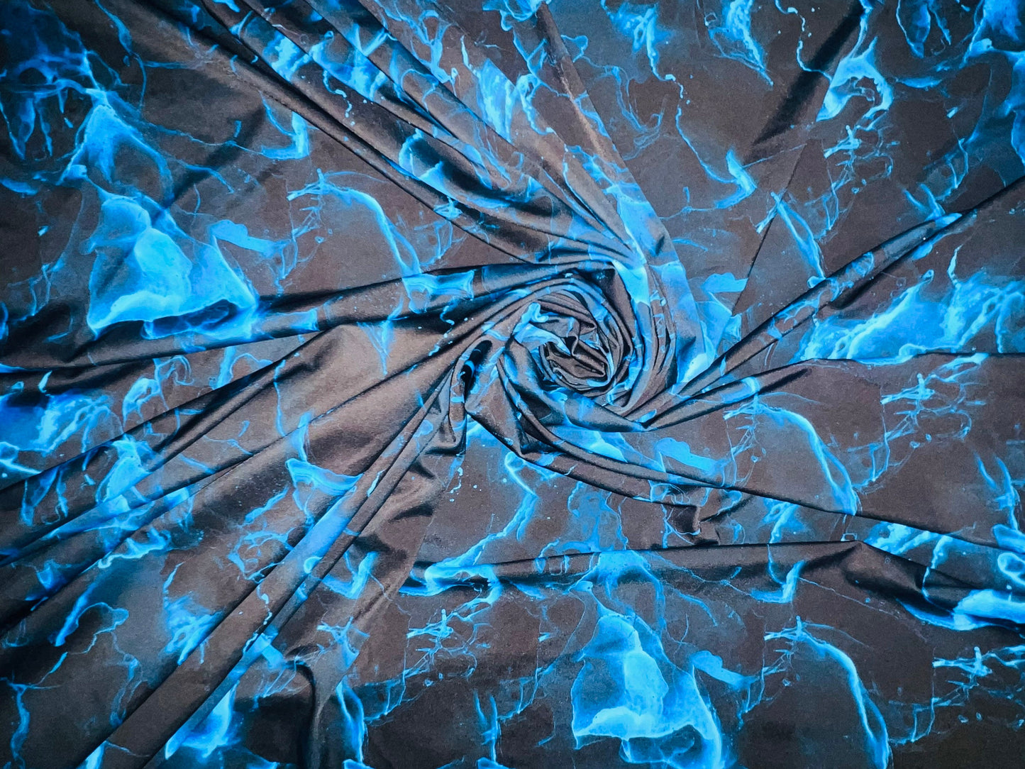 Black and Sapphire Marble design print on the best quality of nylon spandex 4way stretch 58/60”Sold by the YD.Ships worldwide from LA  CA.