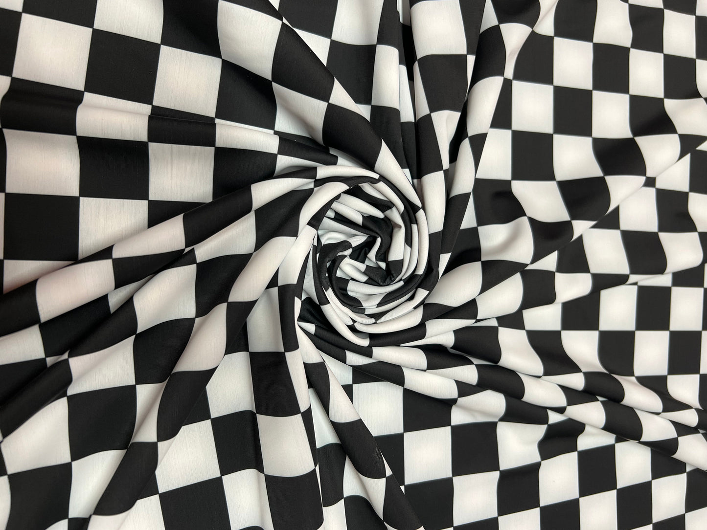 New Checkered pattern design print on the best quality of nylon spandex 4way stretch 58/60”sold by the YD.ships worldwide from Los Angeles