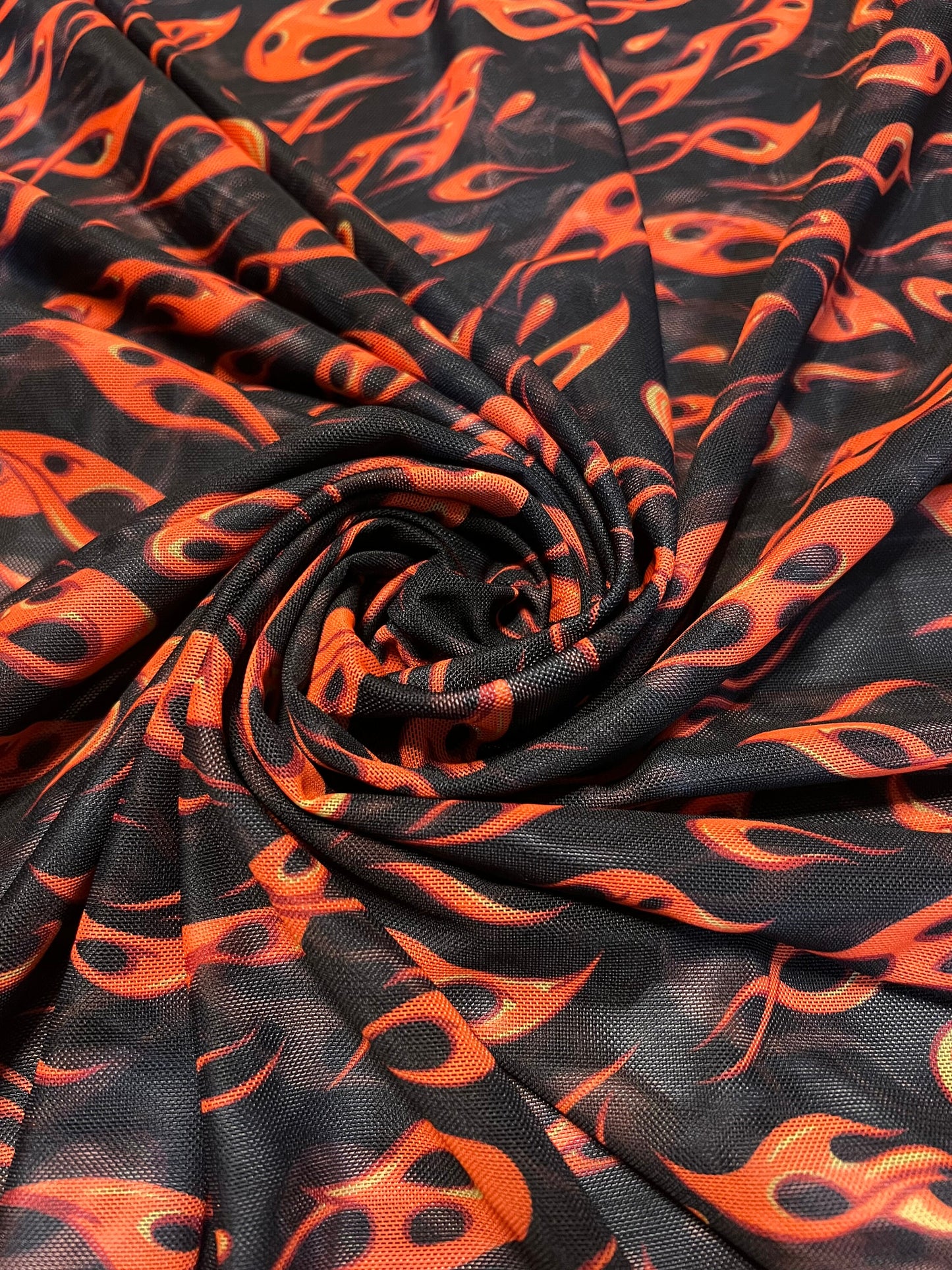 Abstract Flames  pattern design print on the best quality of power mesh 4way stretch 58/60”Sold by the YD.Ships worldwide from Los Angeles