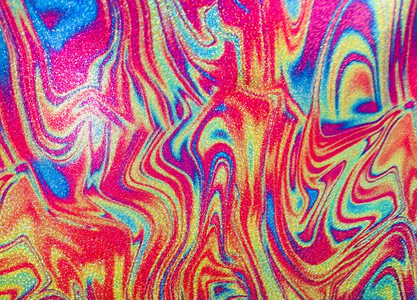 Multicolor lava lamp design print on the best quality of nylon spandex with foil 4-way stretch 58/60”Sold by the YD.Ships worldwide from LA.