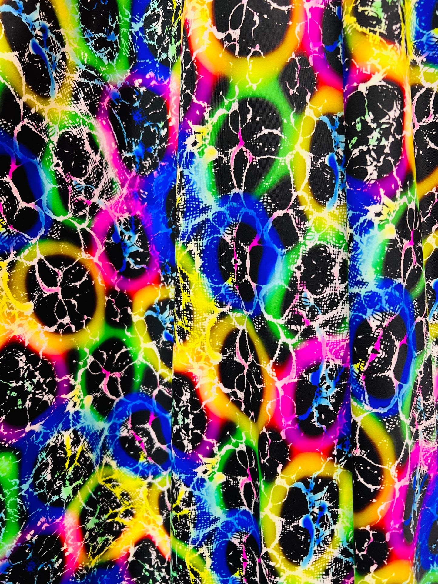 Abstract Honeycomb design print on the best quality of nylon spandex 4-way Stretch 58/60”sold by the YD.Ships worldwide from Los Angeles CA.