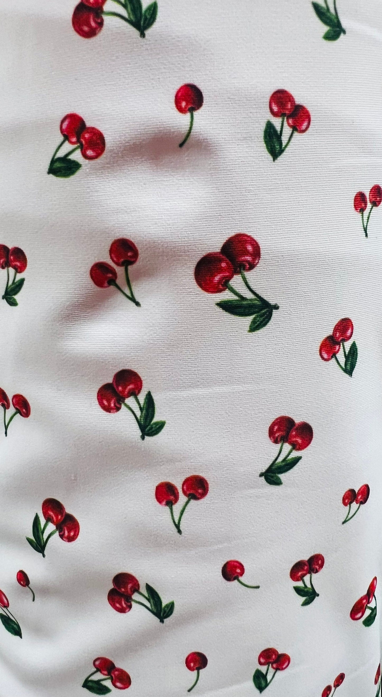 Little cherries design print on the best quality of nylon spandex 4-way stretch 58/60”sold by the YD.Ships Worldwide from Los Angeles CA.