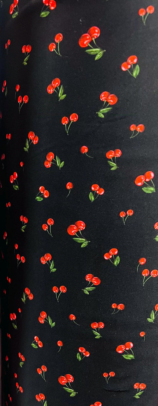Little cherries design print on the best quality of nylon spandex 4-way stretch 58/60”sold by the YD.Ships Worldwide from Los Angeles CA.