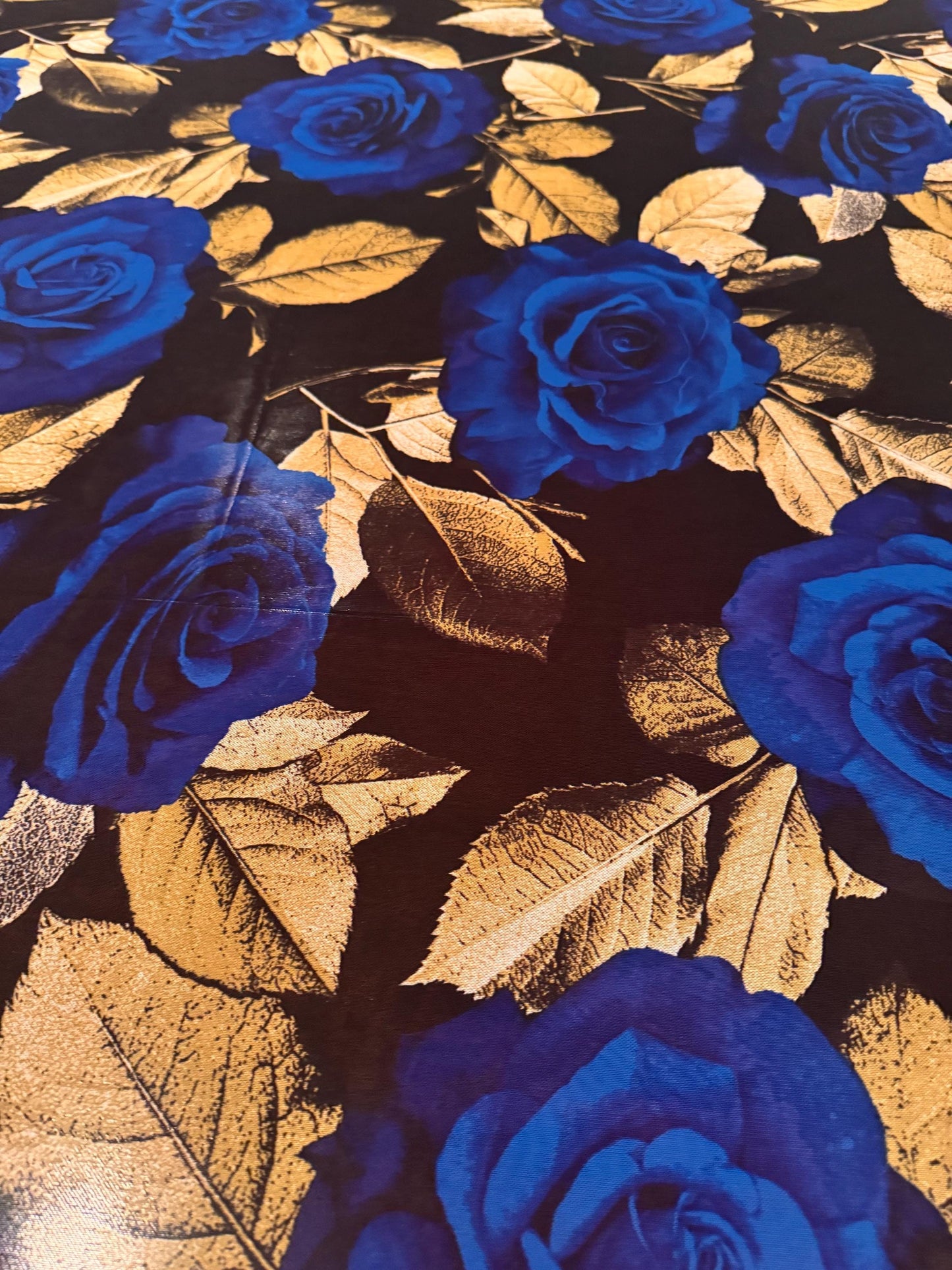 New sapphire roses design print on the best quality of power mesh nylon spandex 4-way stretch 58/60”sold by the YD.Ships worldwide from LA.
