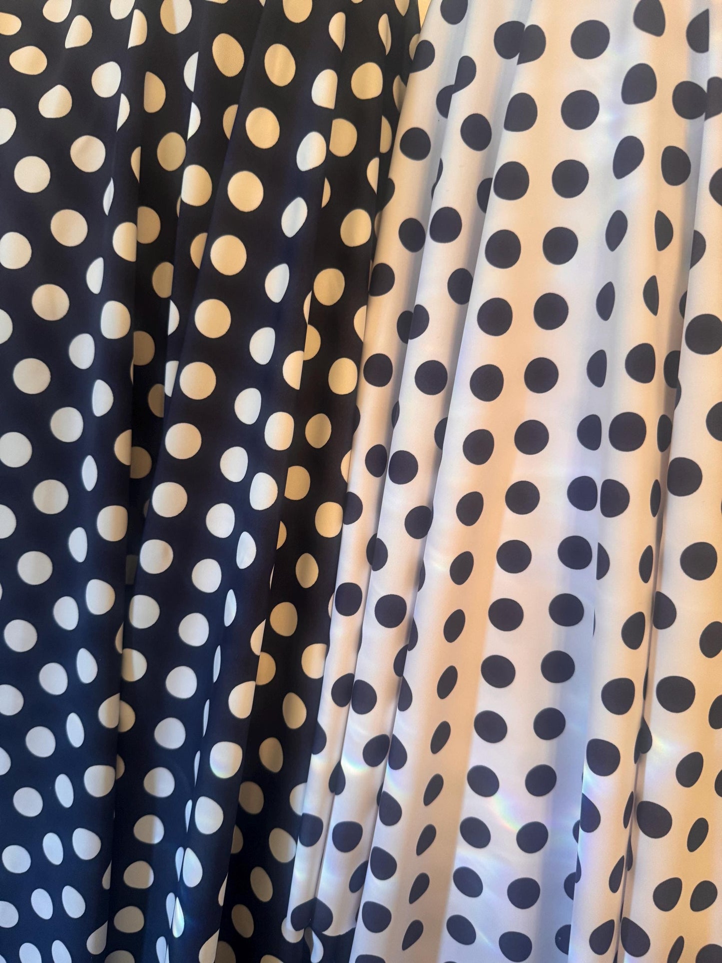 NEW Polka dots pattern design print on best quality of nylon spandex 4-way stretch 58/60”sold by the YD. ships Worldwide from Los Angeles CA