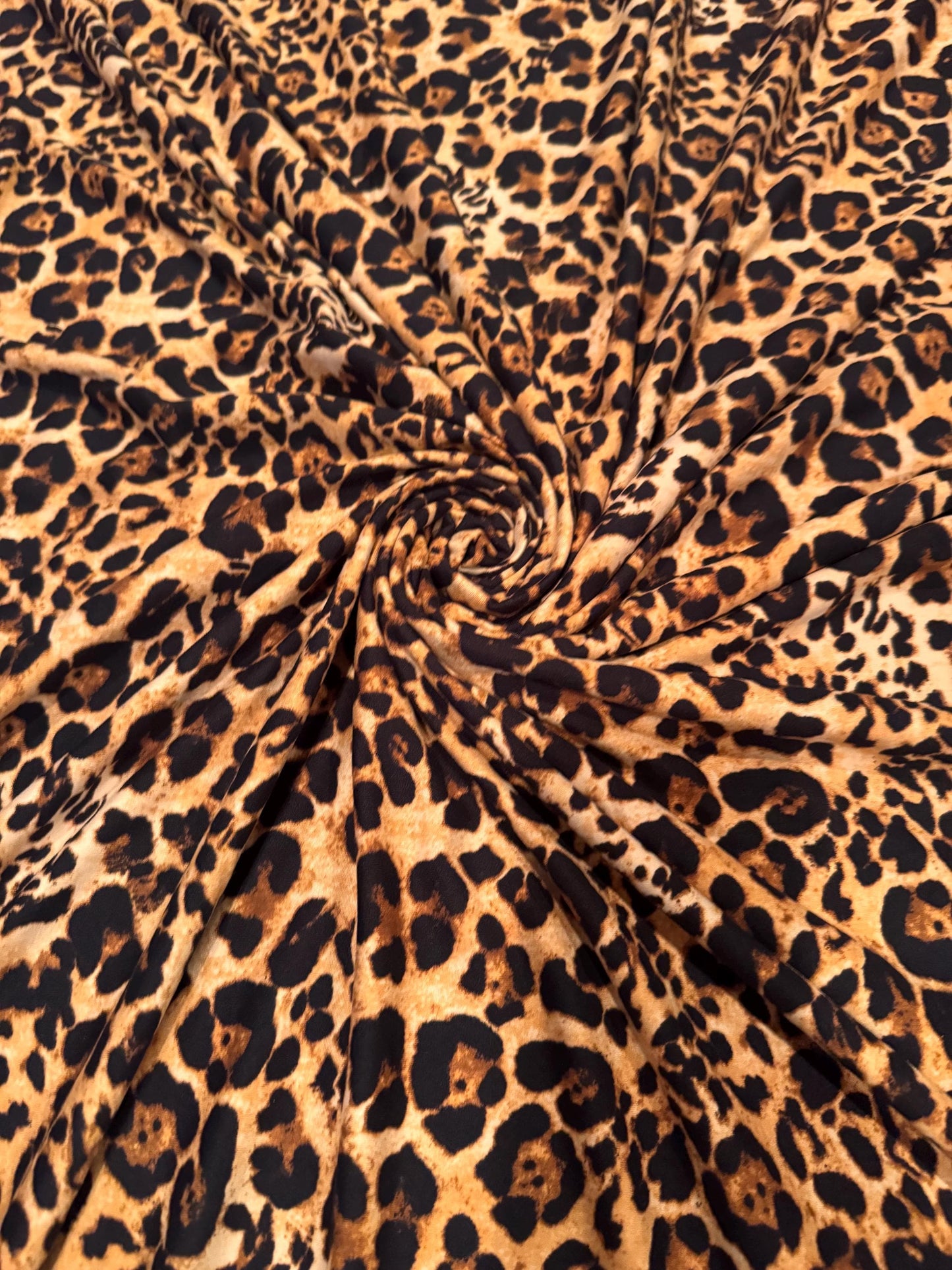 New Exotic leopard design print on the best quality of poly spandex 4-way stretch 58/60”Sold by the YD.Ships worldwide from Los Angeles CA.