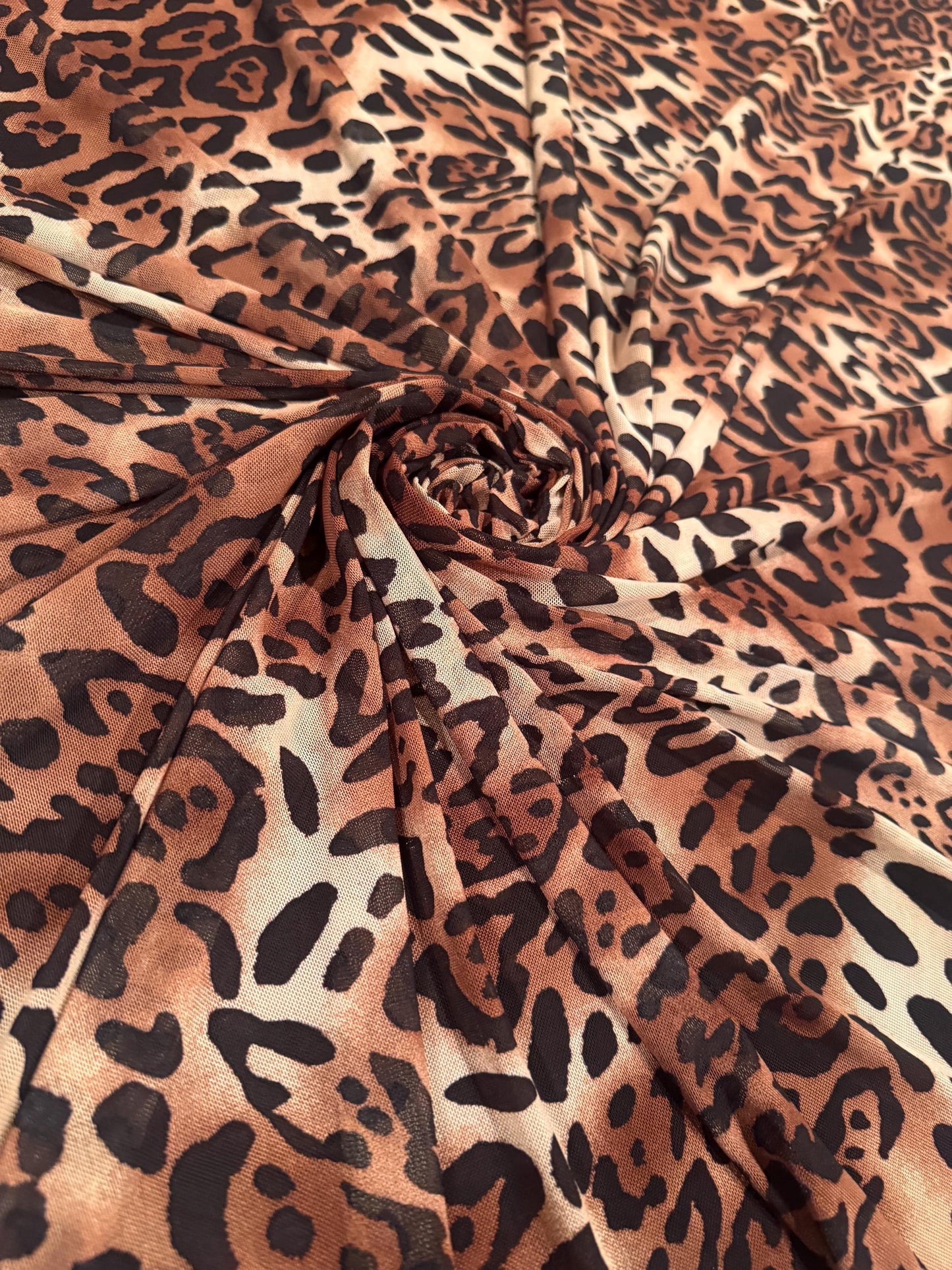 New Exotic Jaguar design print on power mesh 4-way stretch 58/60”sold by the YD. ships Worldwide from Los Angeles California USA