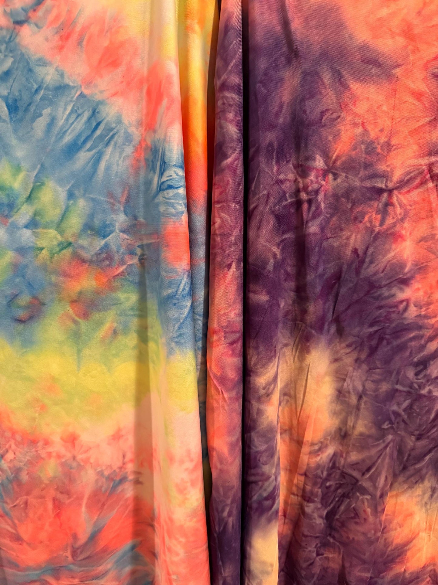 New Tie Dye design print on the best quality of poly spandex 4-way stretch 58/60”Sold by the YD.Ships worldwide from Los Angeles CA.
