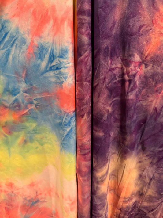 New Tie Dye design print on the best quality of poly spandex 4-way stretch 58/60”Sold by the YD.Ships worldwide from Los Angeles CA.