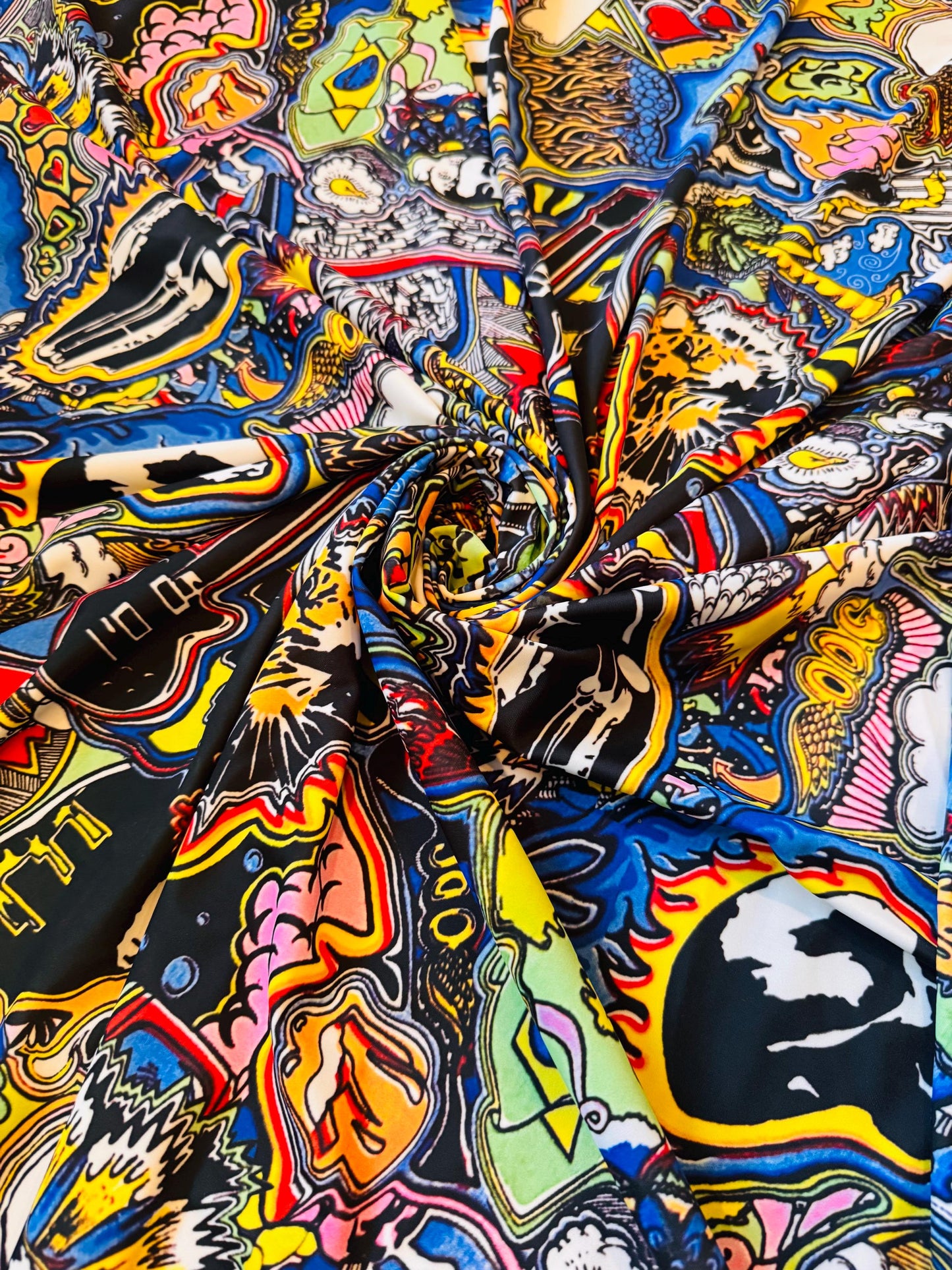 New Urban Art design print on the best quality of nylon spandex 4-way stretch 58/60”sold by the YD.ships worldwide from Los Angeles CA