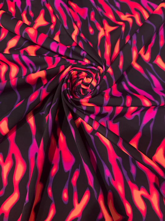 New tiger stripe design print on the best quality of nylon spandex 4way stretch 58/60” Sold by the YD.Ships worldwide from LA