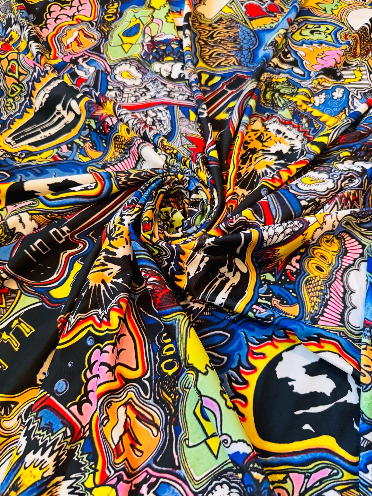 New Urban Art design print on the best quality of nylon spandex 4-way stretch 58/60”sold by the YD.ships worldwide from Los Angeles CA