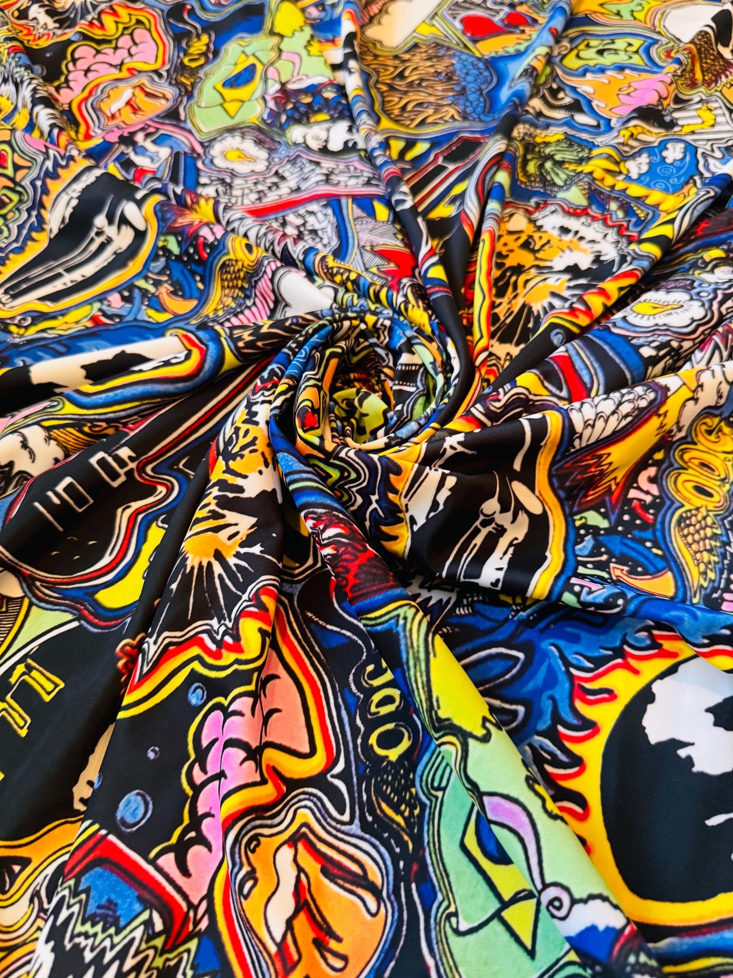 New Urban Art design print on the best quality of nylon spandex 4-way stretch 58/60”sold by the YD.ships worldwide from Los Angeles CA