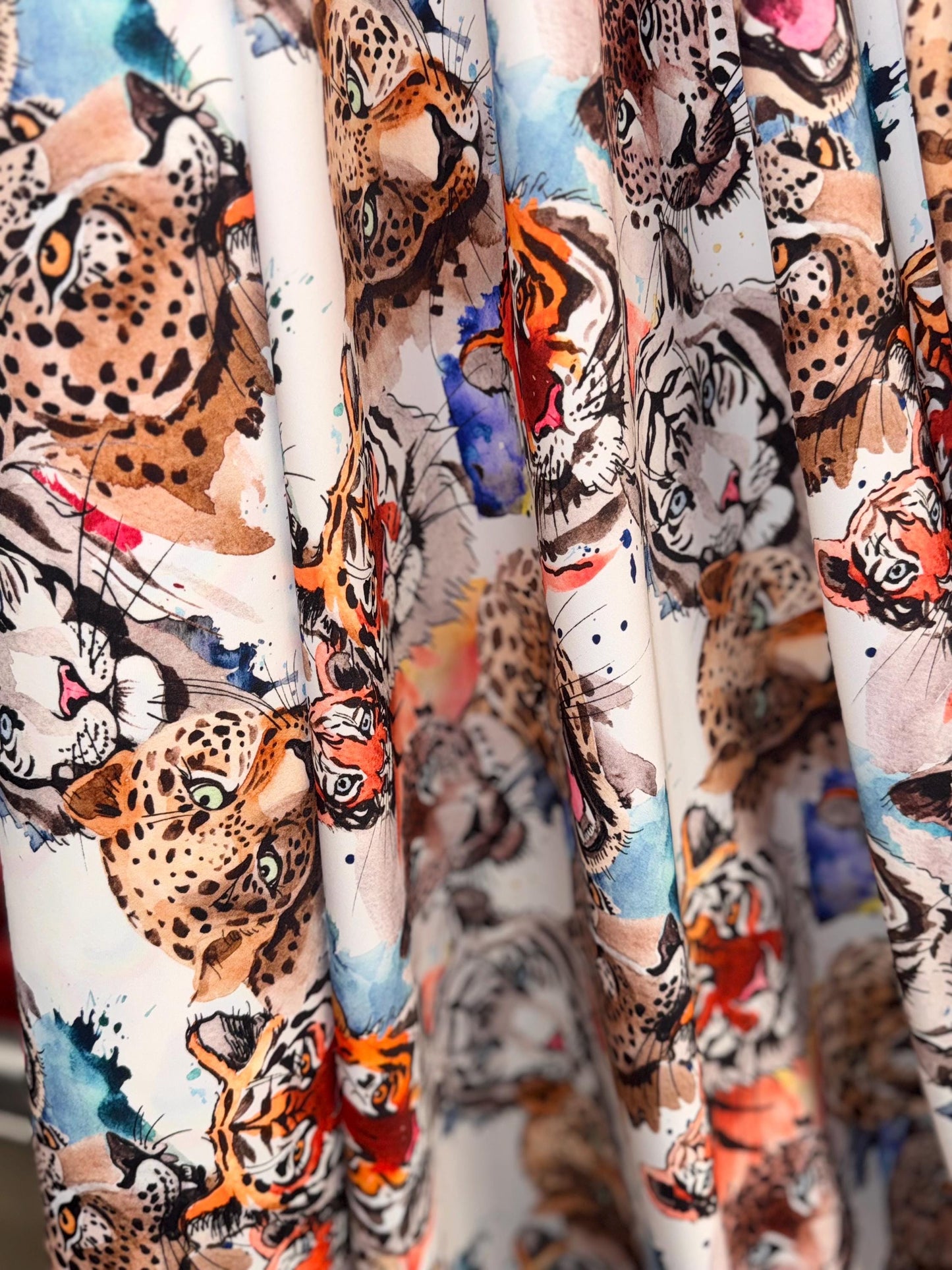 New Wild Cats design  print on the best quality nylon spandex4-way stretch 58/60”sold by the YD. ships Worldwide from Los Angeles CA
