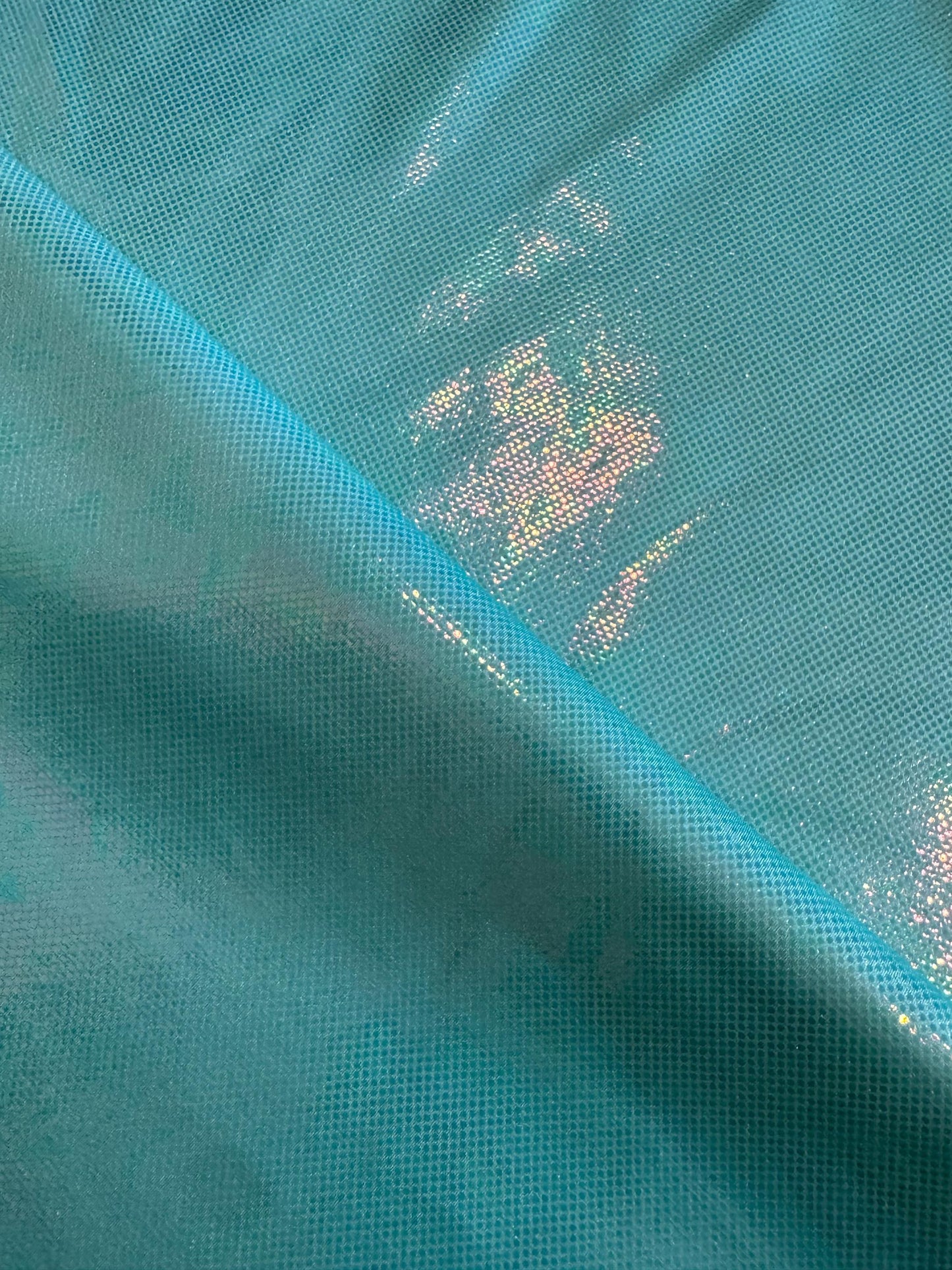 Luxury Iridescent Foil Dots design metallic nylon spandex 4-way stretch 58/60”Sold by the YD.Ships worldwide from Los Angeles California USA
