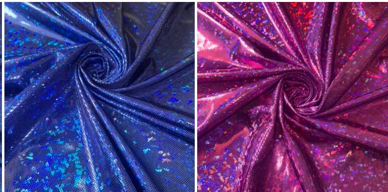 New Holographic shattered glass design metallic nylon spandex 4-stretch 58/60”sold by the YD.ships worldwide from Los Angeles California USA